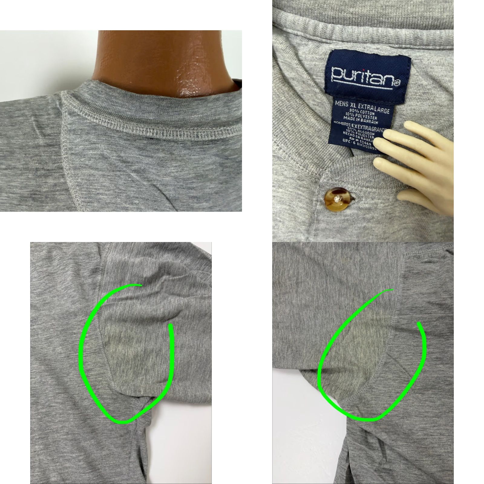 Vintage Vintage 90s Puritan Shirt XL Minimal Gray Silky Cotton Poly Blend Henley T-Shirt Size US XL / EU 56 / 4 - 8 Thumbnail