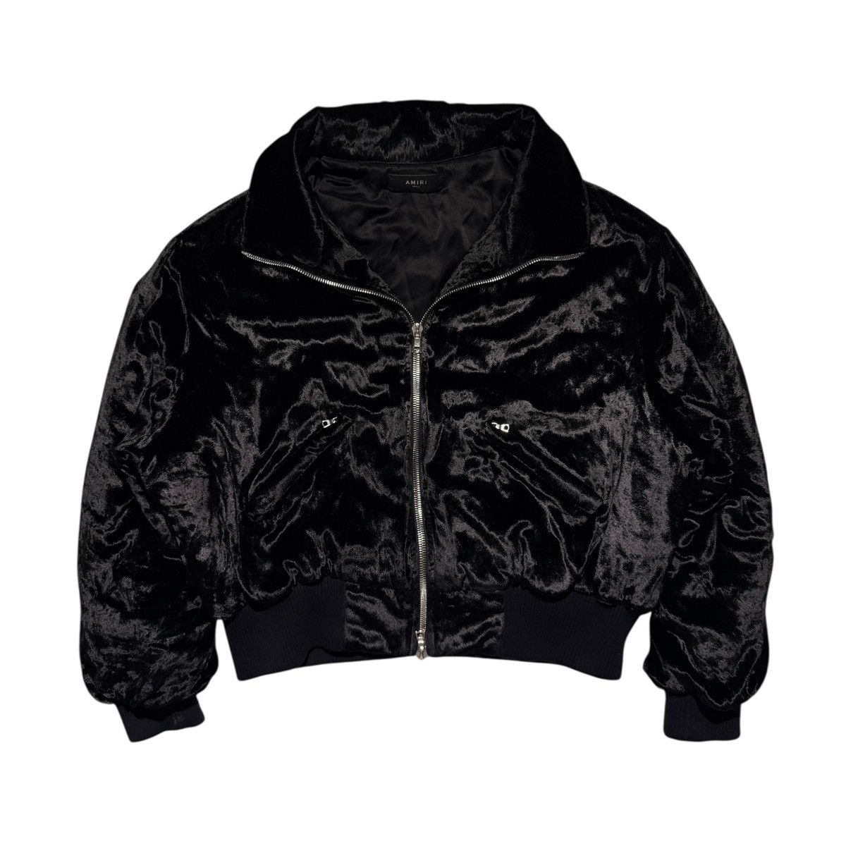 Amiri $1,900 Velvet zip bomber jacket Size US S / EU 44-46 / 1 - 1 Thumbnail
