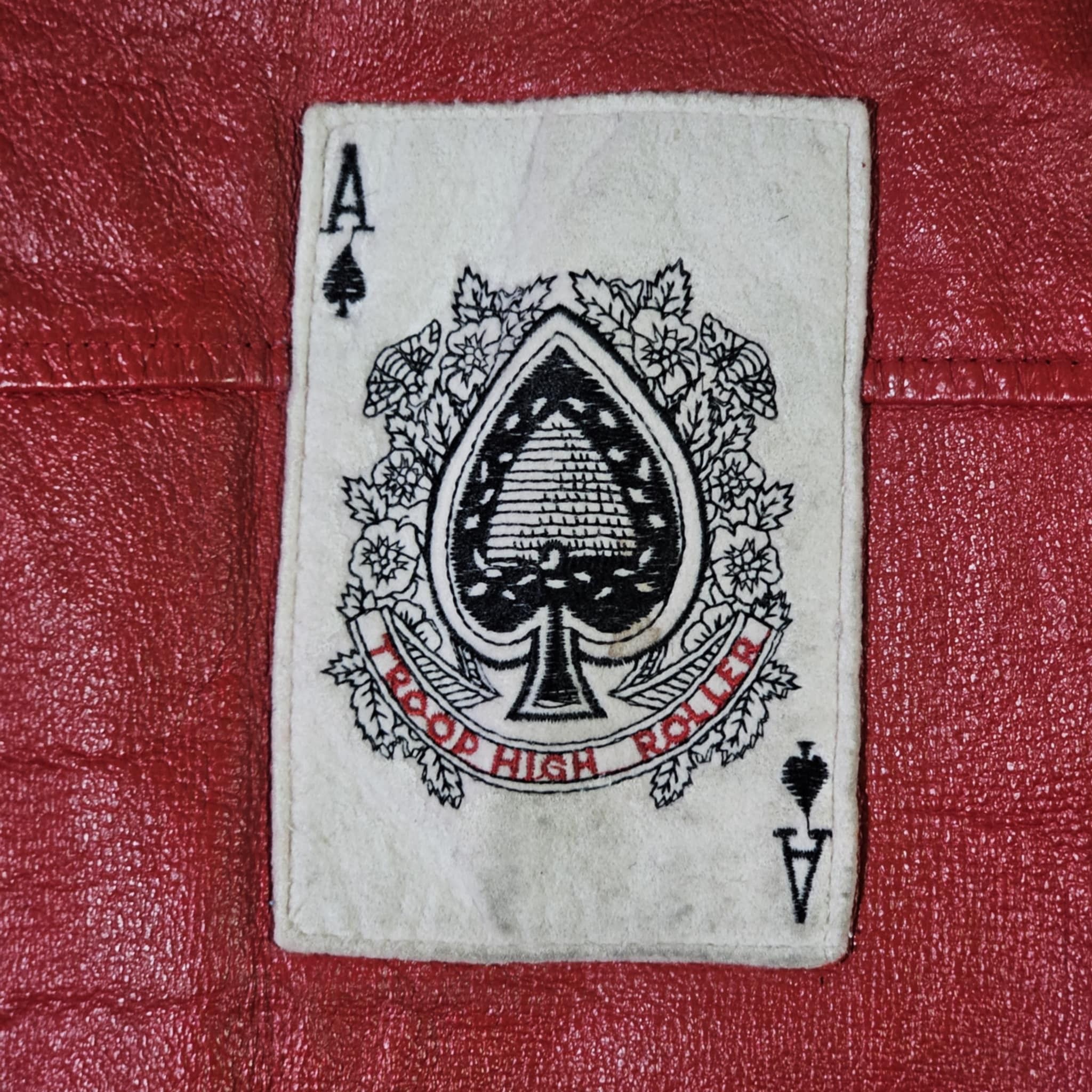 Vintage Troop Vintage 80s High Roller Gambler Leather Bomber Jacket Size US L / EU 52-54 / 3 - 4 Thumbnail
