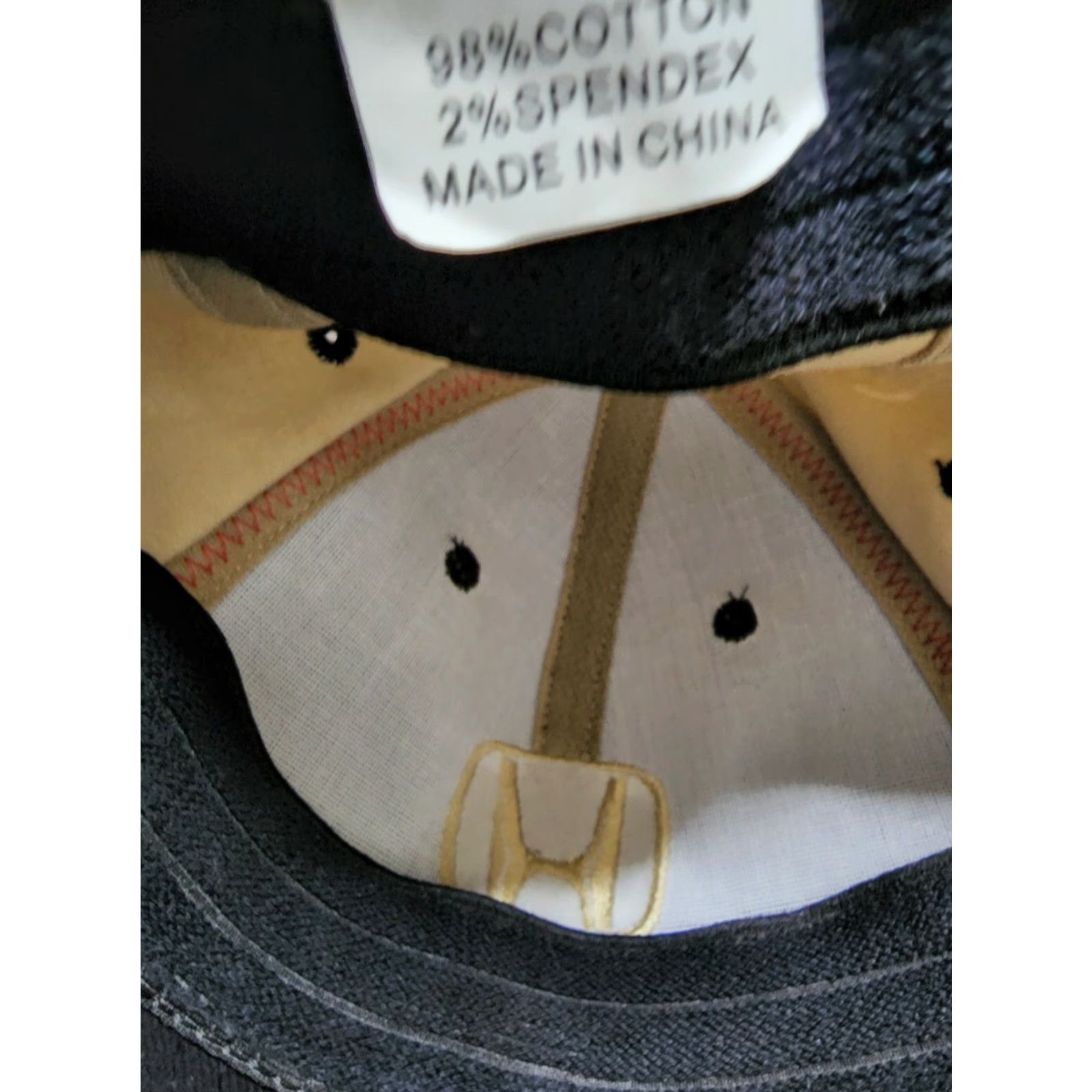 Honda Honda H Logo Embroidered Flex Fitted Cap Hat Colorblock Men's One Size Black Baseball Cap Size ONE SIZE - 4 Thumbnail