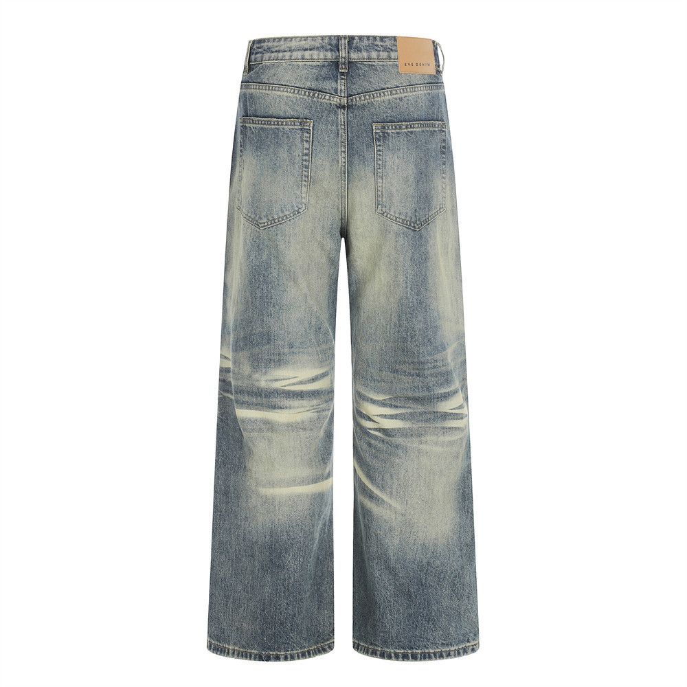 Vintage Men's Retro Punk Distressed Gradient Whiskered Washed Jeans Size US 32 / EU 48 - 2 Thumbnail