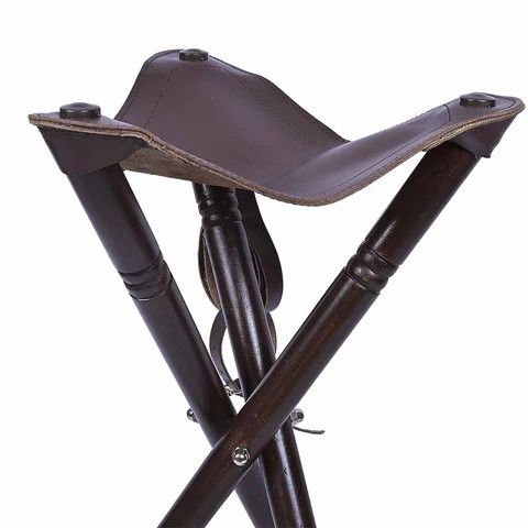Handmade Portable Tripod Stool with Leather Seat 3-Legged Size ONE SIZE - 3 Thumbnail