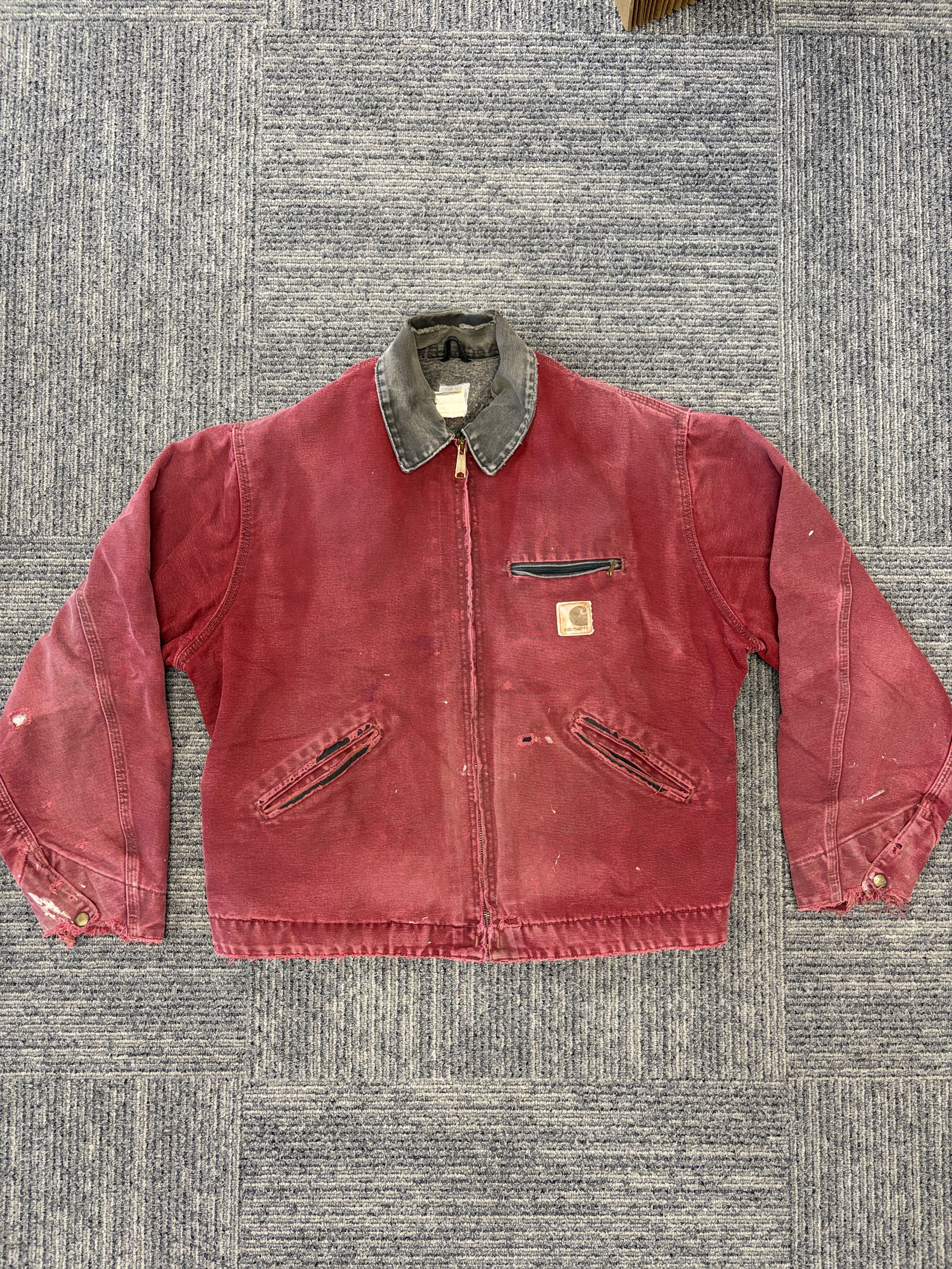 Carhartt Vintage Carhartt Detroit jacket J97 CRIMSON szXL Size US XL / EU 56 / 4 - 1 Thumbnail