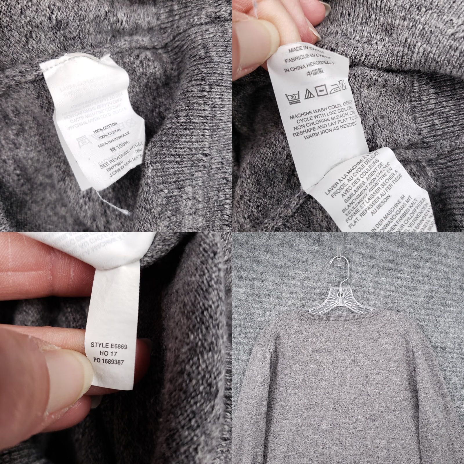 J.Crew J.CREW Sweater Mens L Gray V-Neck Pullover Slim Fit Long Sleeve Knit Shirt Size US L / EU 52-54 / 3 - 8 Thumbnail
