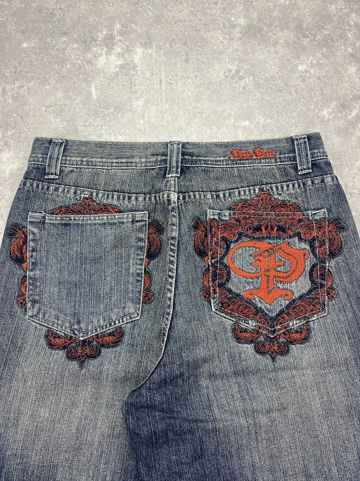 Pelle Pelle Pelle Pelle Y2K Embroidered Baggy Denim Shorts Jorts 34 36 Size US 34 / EU 50 - 8 Thumbnail