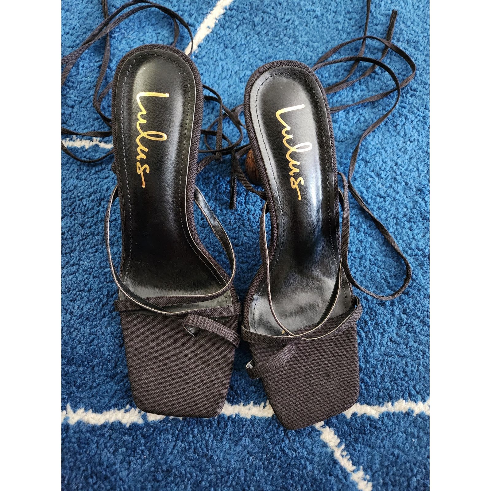 Other Lulus Women Square Toed Gladiator Wooden Heels sz8 Size US 8 / IT 38 - 1 Thumbnail