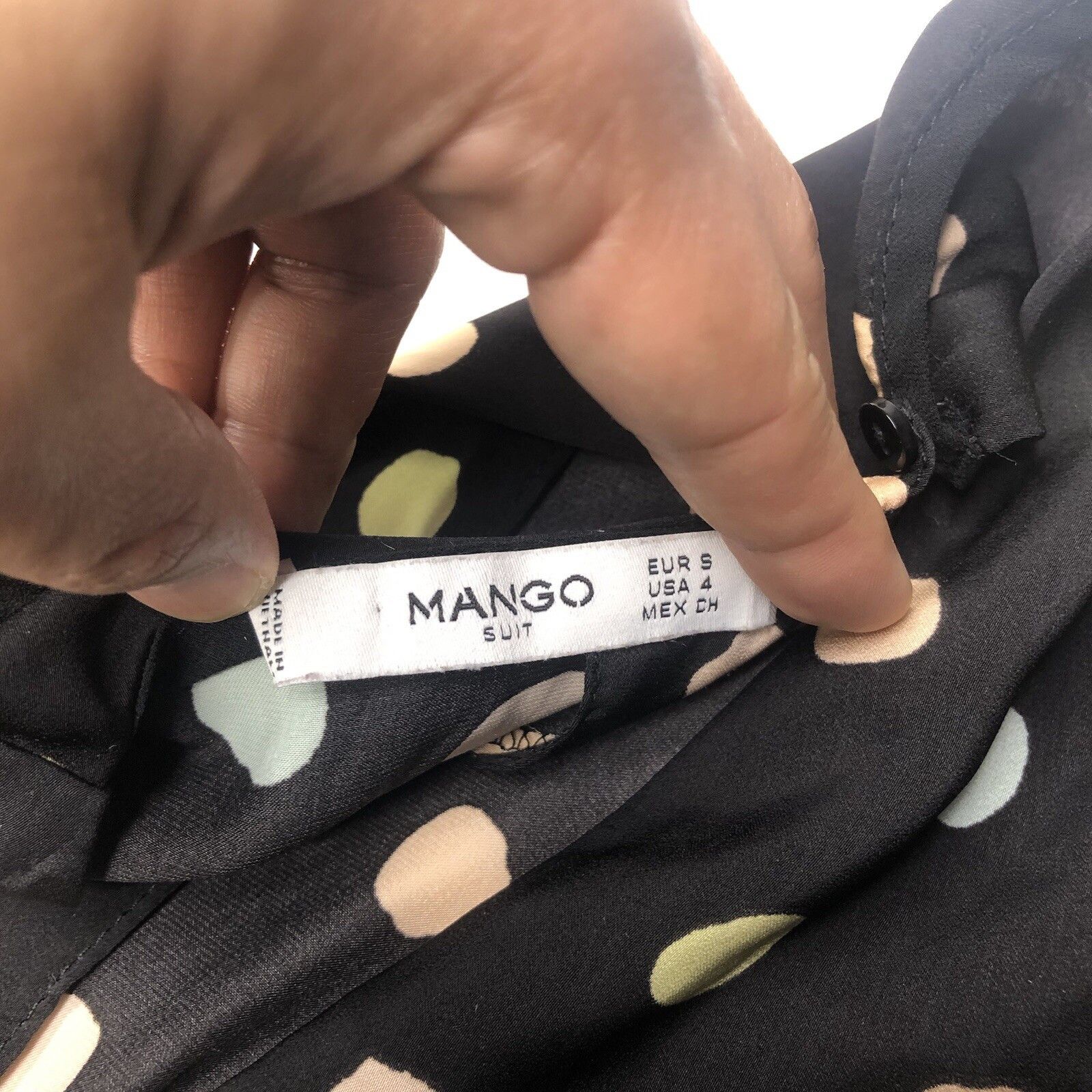 Mango Mango Y2K Black Spotted Dress Sz 4 Spotty Empire Bust Line Size S / US 4 / IT 40 - 5 Thumbnail
