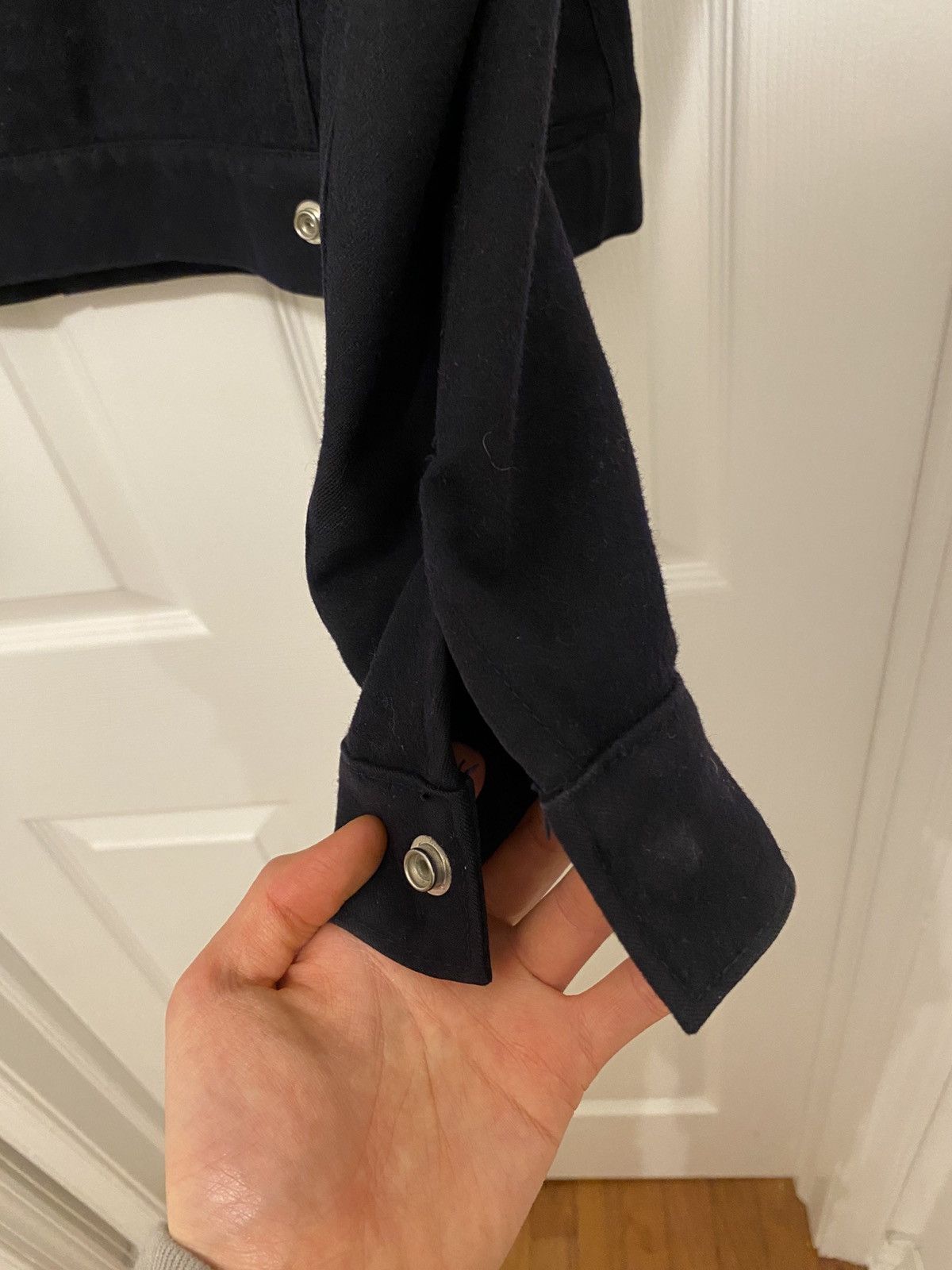 Yohji Yamamoto 01aw navy wool trucker yohji tab jacket Size US M / EU 48-50 / 2 - 12 Thumbnail