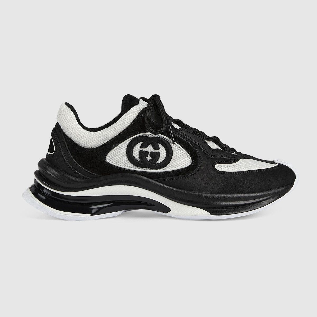Gucci o1s1wg110425 Women's Gucci Run Sneakers in White & Black Size US 5 / IT 35 - 1 Thumbnail
