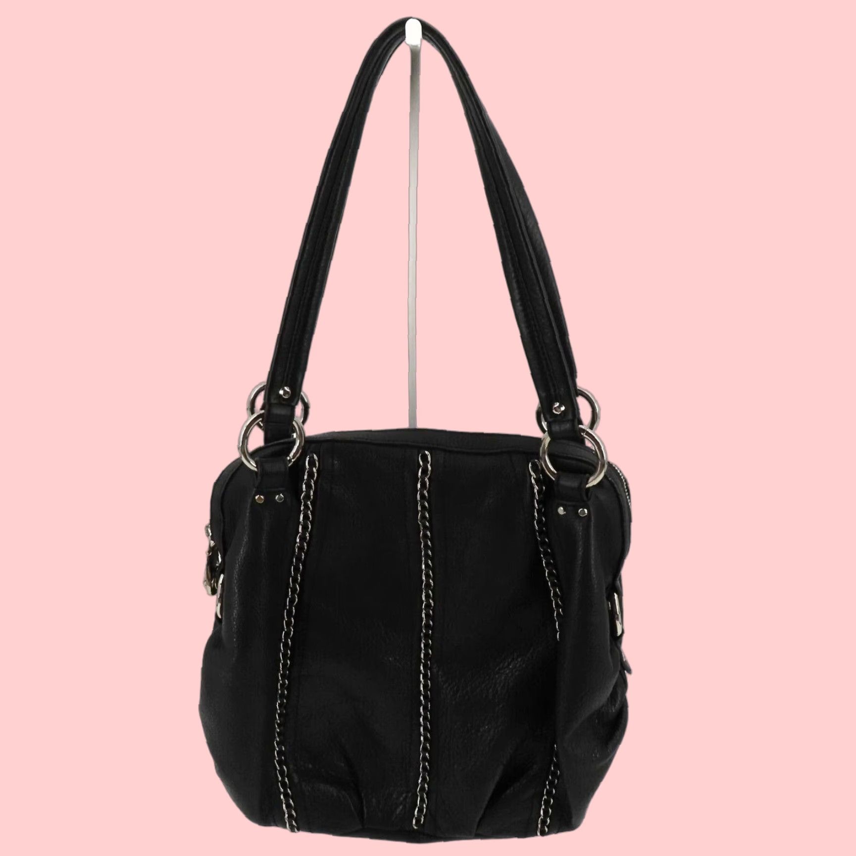 B Makowsky Black Leather Hobo Bag Women's Shoulder Purse Vintage