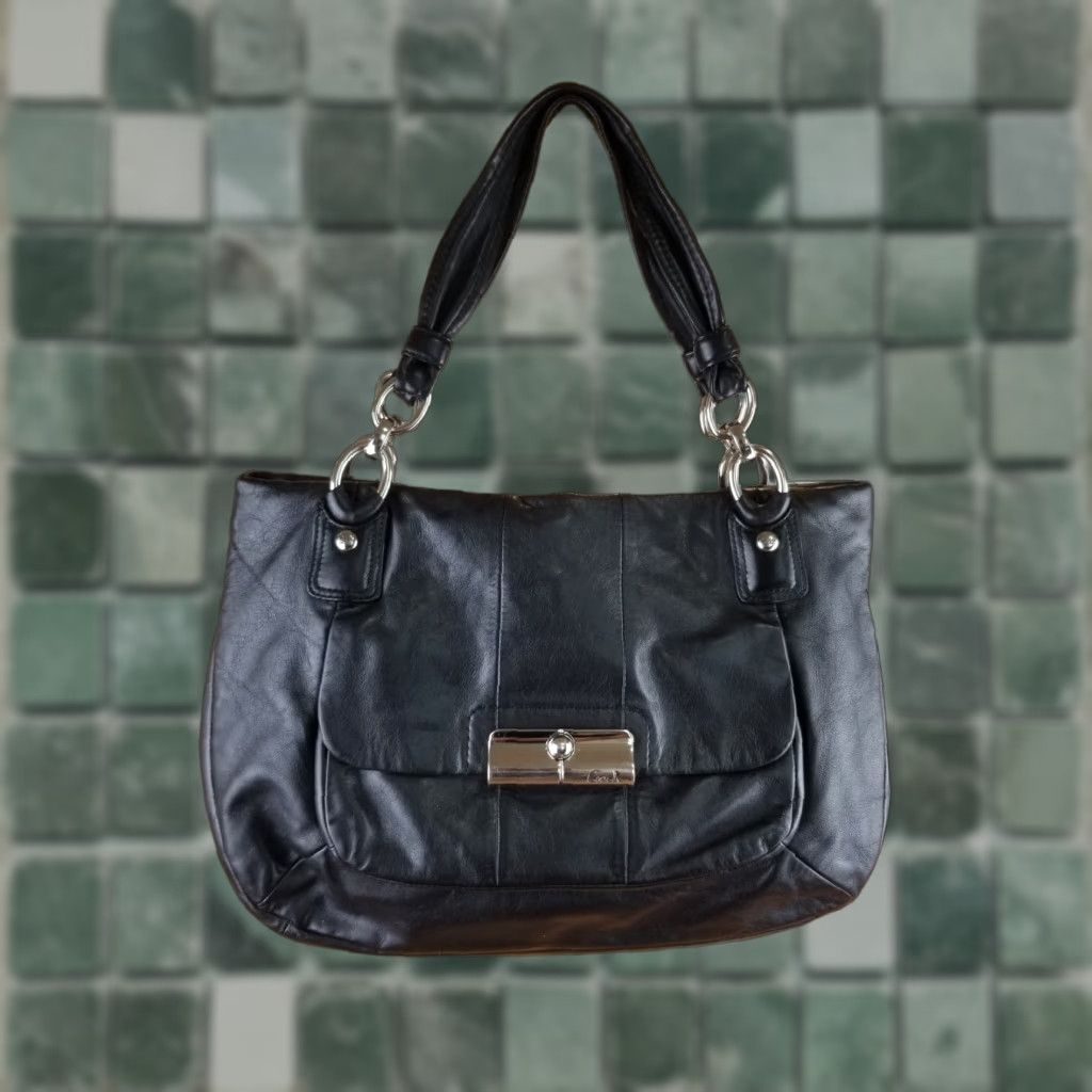 Coach VINTAGE Coach BLACK Leather Shoulder Bag Cross Bag 16814 COACH Y2K Women Medium Size ONE SIZE - 1 Thumbnail