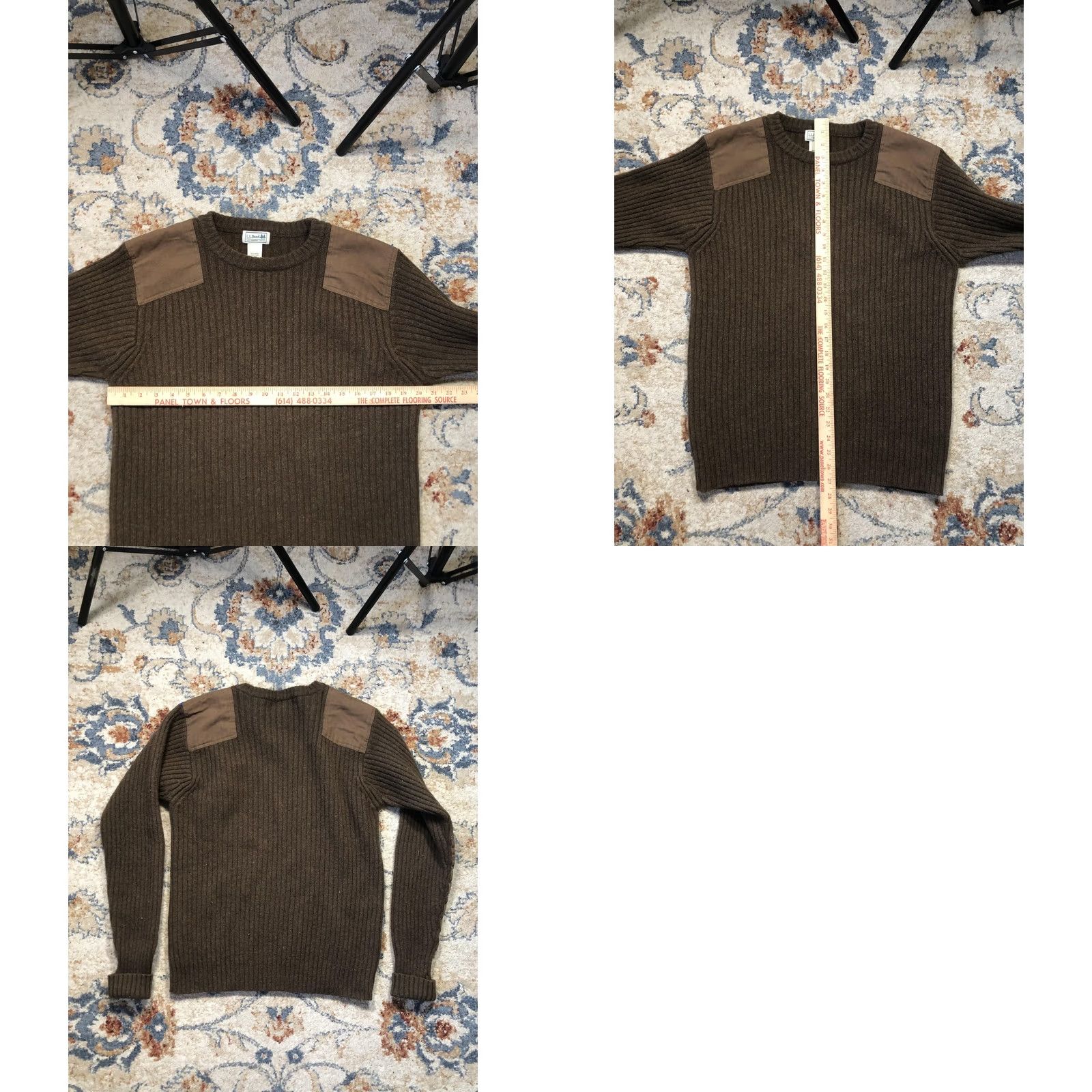 Vintage VINTAGE LL Bean Sweater Mens Large Brown Wool Crewneck Reinforced Shoulders Elbow Patch Size US L / EU 52-54 / 3 - 8 Thumbnail
