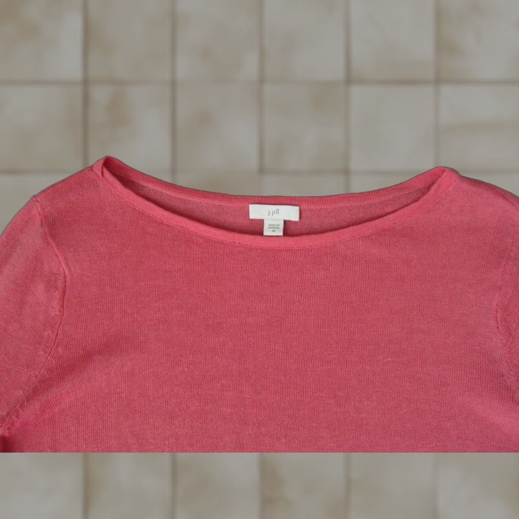 J. Jill J.Jill Sweater Women’s Medium Pink Linen Modal Pullover Casual Ladies Bell Sleeve knit pullover 80s 90s Womens Size M / US 6-8 / IT 42-44 - 1 Thumbnail