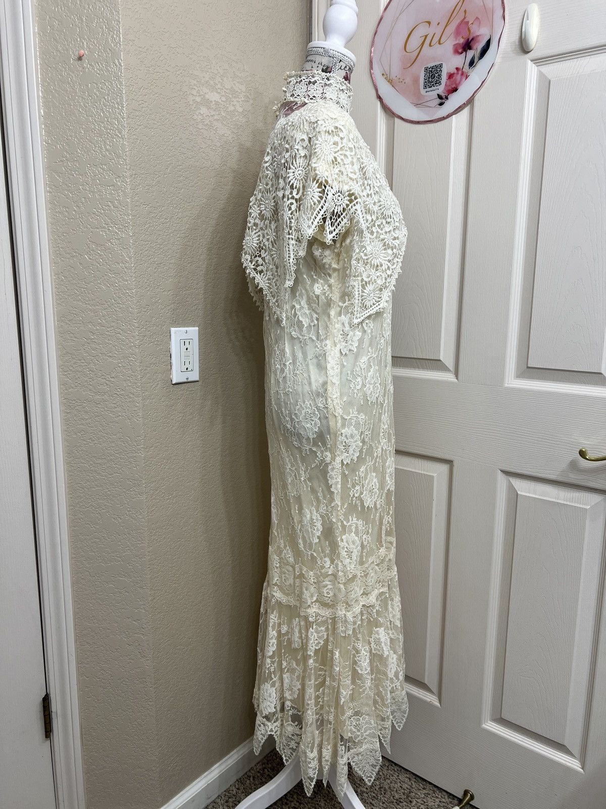 Jessica McClintock VTG 80s JESSICA MCCLINTOCK Ivory Lace Victorian StyleWedding Size M / US 6-8 / IT 42-44 - 2 Thumbnail