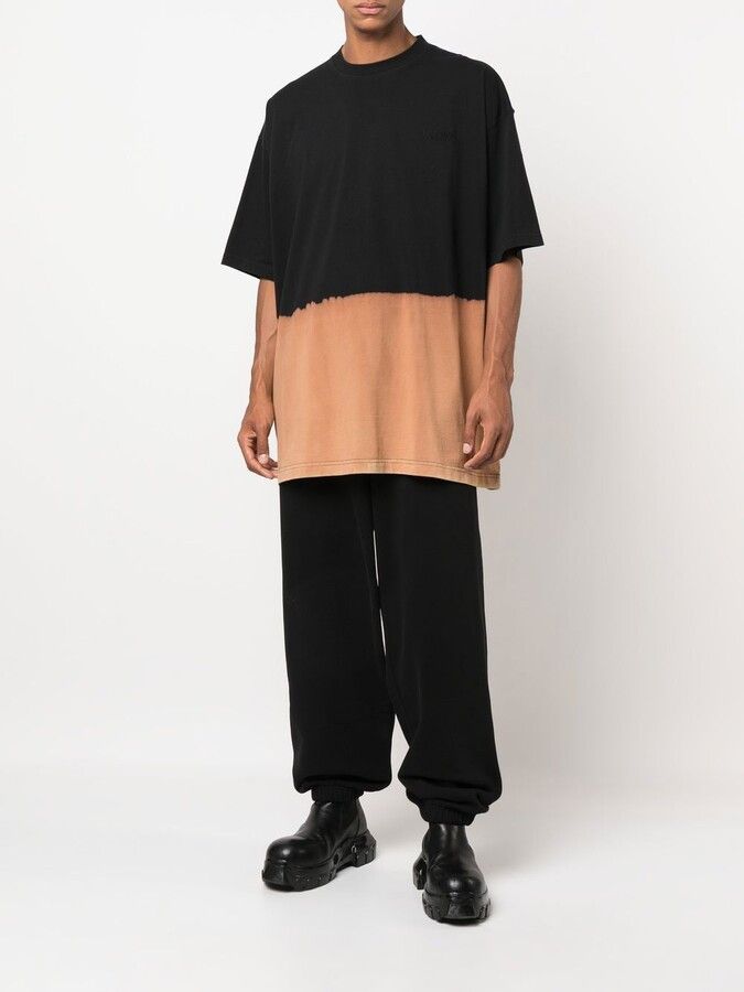 Vetements o1y0924 Oversize T-Shirt in Black/Beige Size US S / EU 44-46 / 1 - 2 Thumbnail
