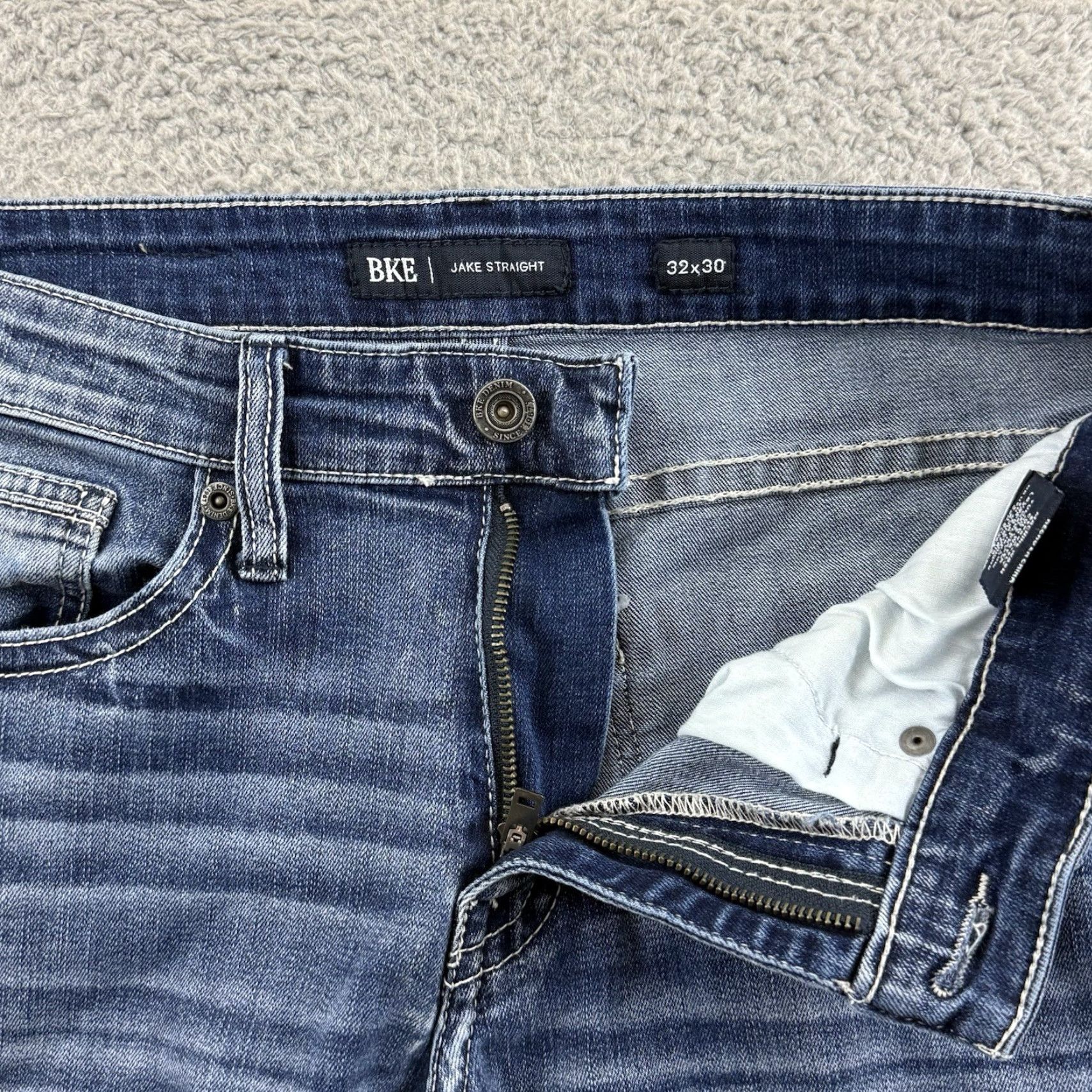 Vintage BKE Buckle Jeans Mens 32x30 Blue Straight Denim Western Outdoor Cowboy Zip Button 5-Pocket Regular Size US 32 / EU 48 - 5 Thumbnail