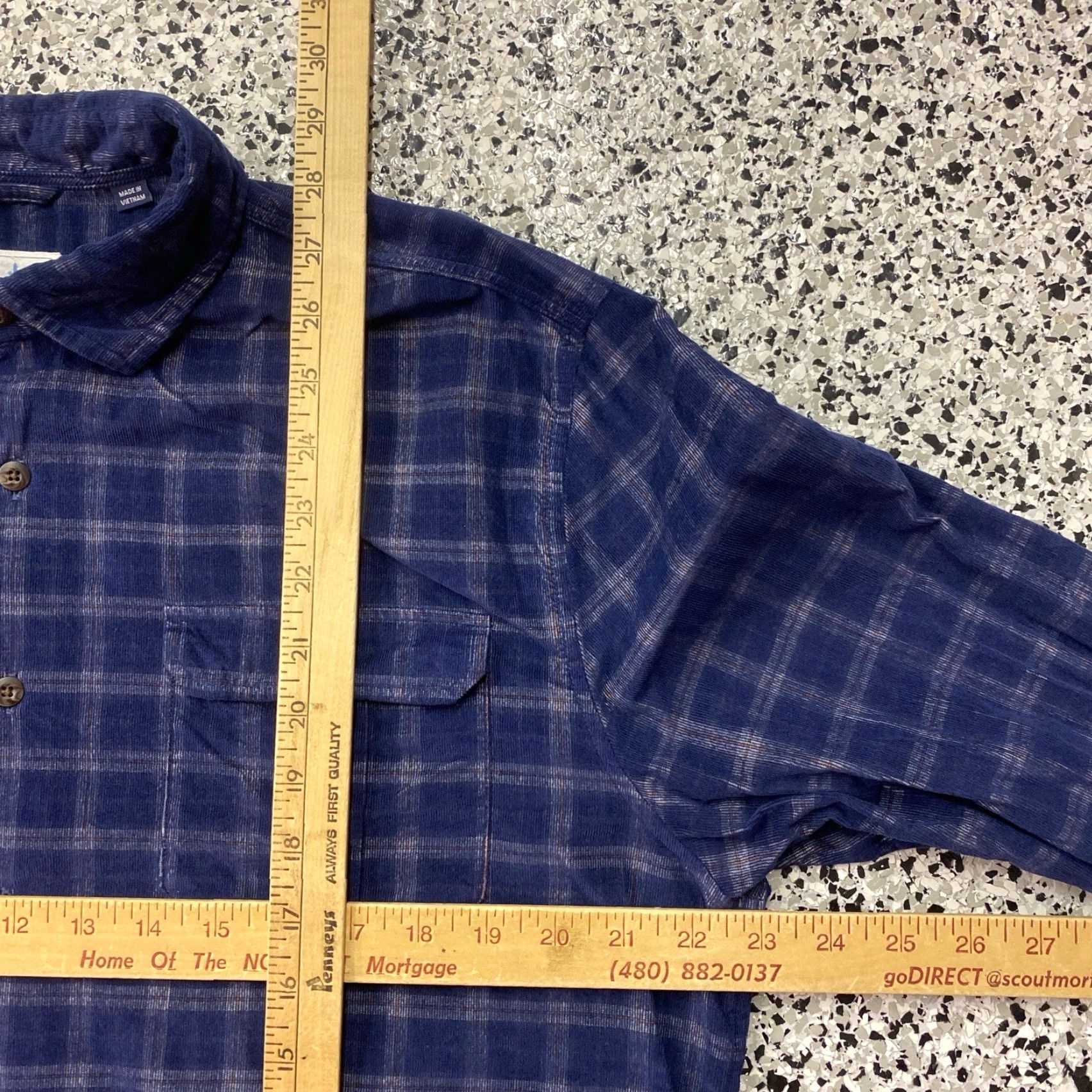 johnnie-O Johnnie-O Shirt Button-Up Mens L Corduroy Cotton Blue Size US L / EU 52-54 / 3 - 3 Thumbnail