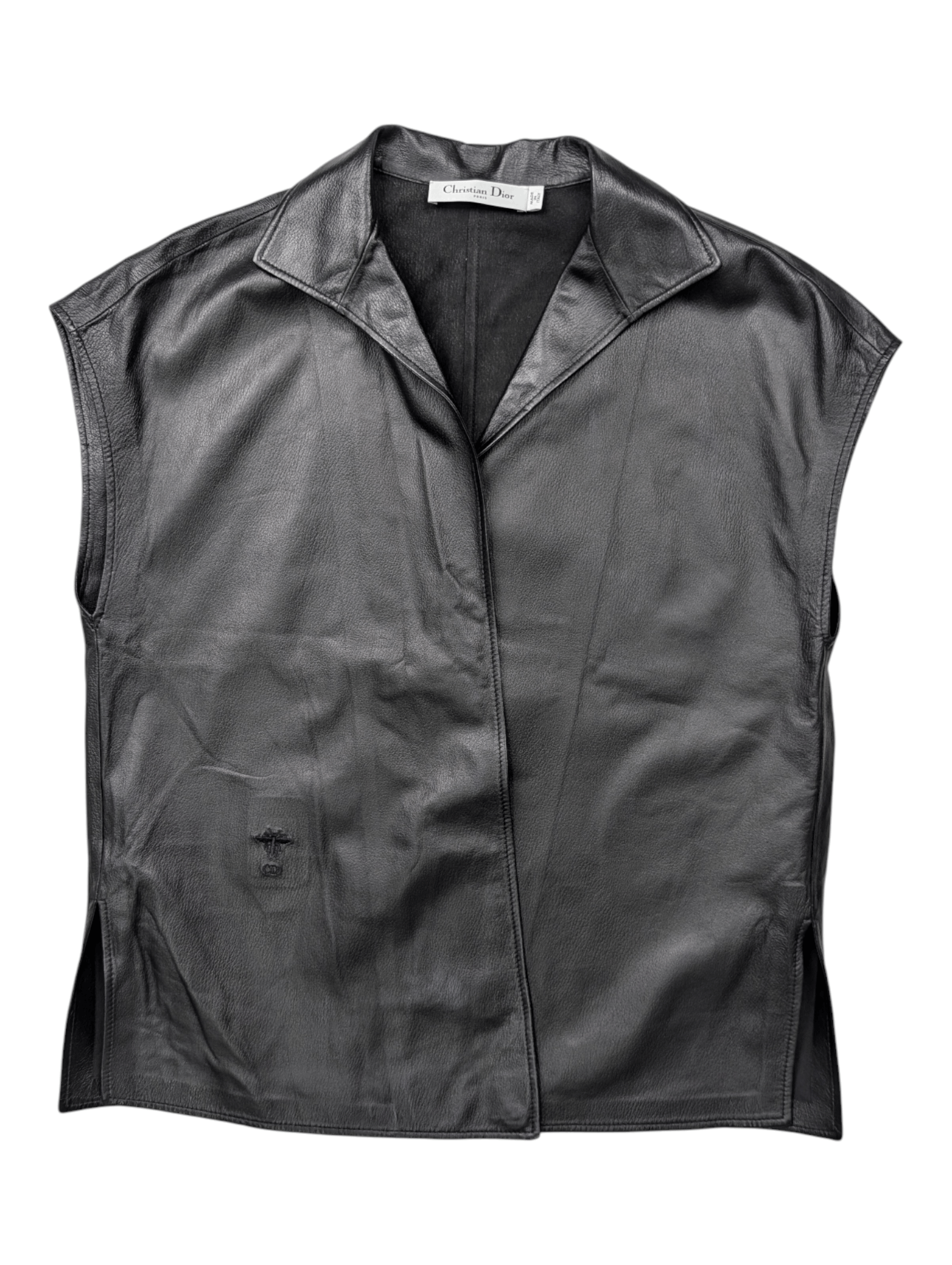 Dior Christian Dior Black Lamb Leather Vest Size XS / US 0-2 / IT 36-38 - 1 Thumbnail