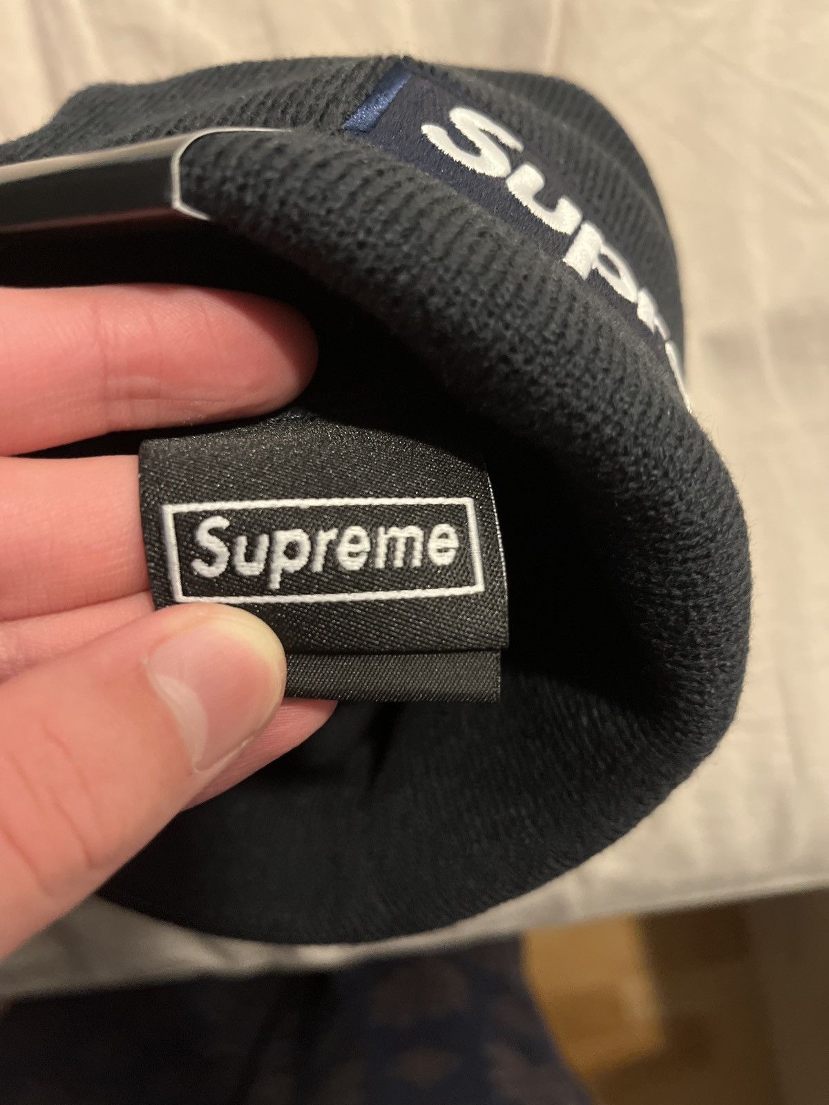 Supreme Beanie supreme new era navy Size ONE SIZE - 4 Thumbnail