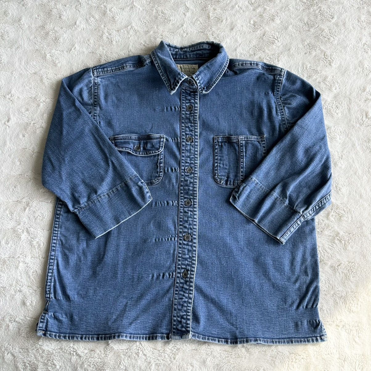 St. Johns Bay Vintage St Johns Bay Denim Shirt Womens M Blue 3/4 Sleeves Size M / US 6-8 / IT 42-44 - 2 Thumbnail
