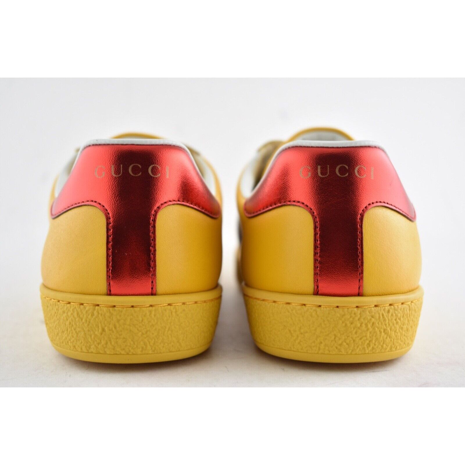 Gucci Gucci Mens Yellow New Ace Elastic Band Leather Flat Low Top Size US 7 / EU 40 - 11 Thumbnail