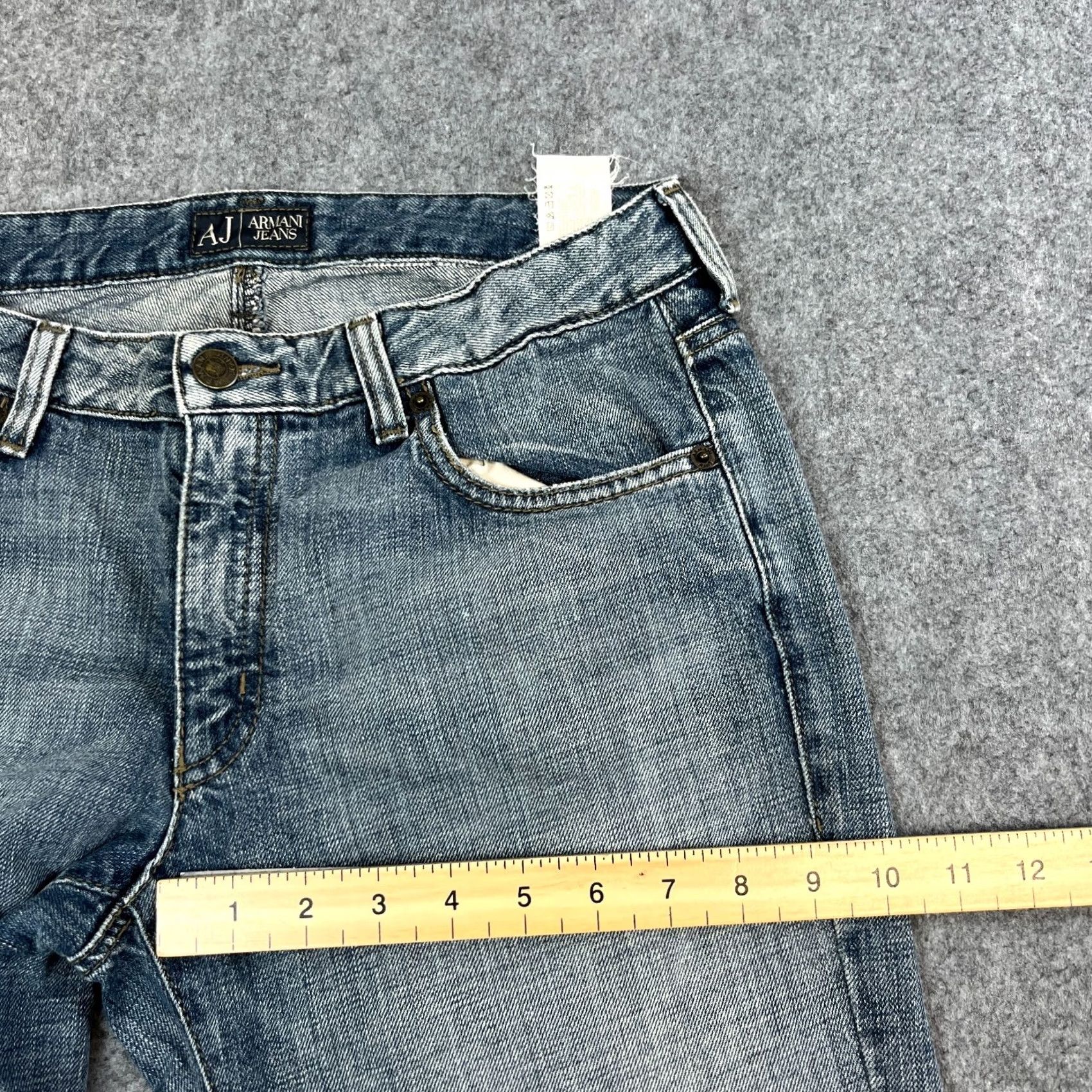 Vintage Armani Jeans Jeans Bootcut Light Wash 29 in Inside Leg 29 Regular Blue Womens Fit Stretch Mid Rise 10 UK 10 Size 32" / US 10 / IT 46 - 5 Thumbnail