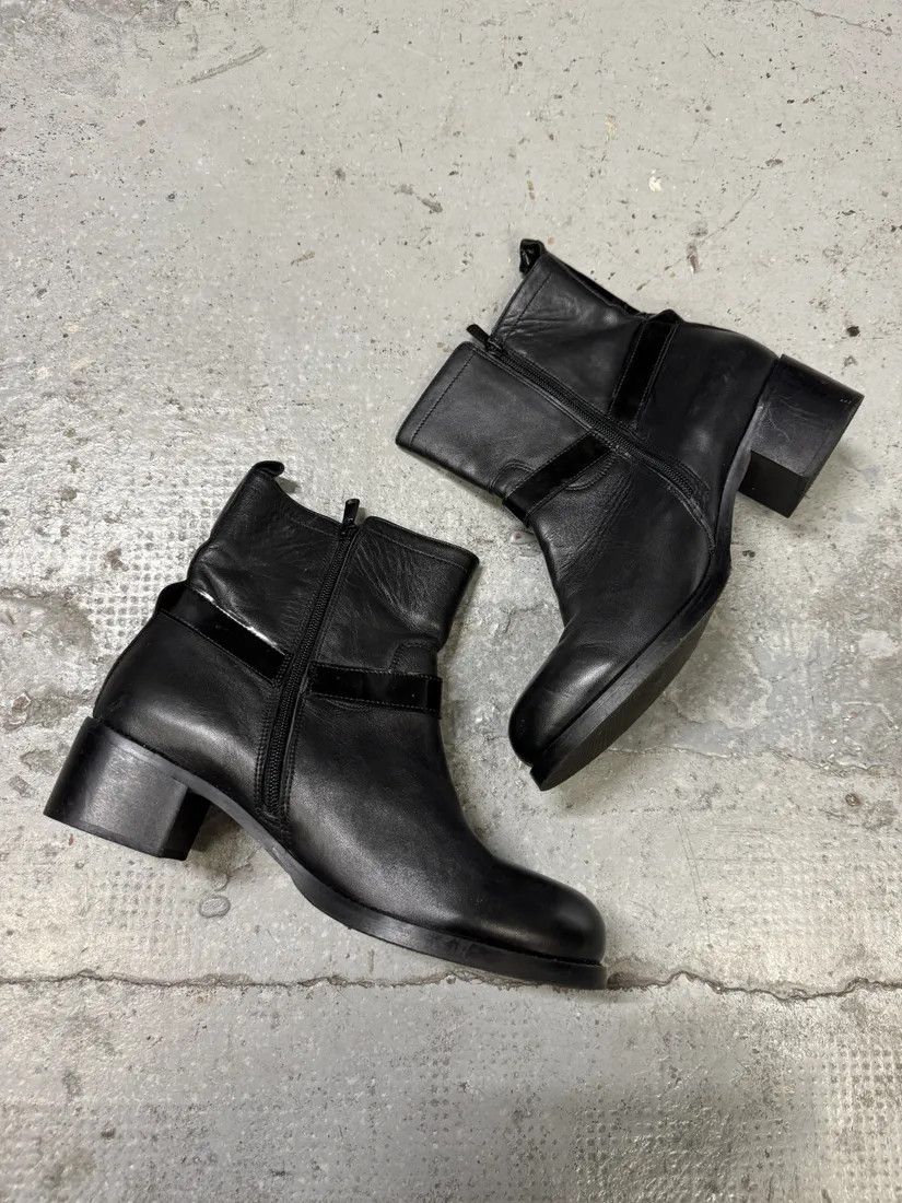 Designer × John Galliano × Vintage 2000s Galliano Black Buckle Leather Boots Size US 9 / IT 39 - 3 Thumbnail