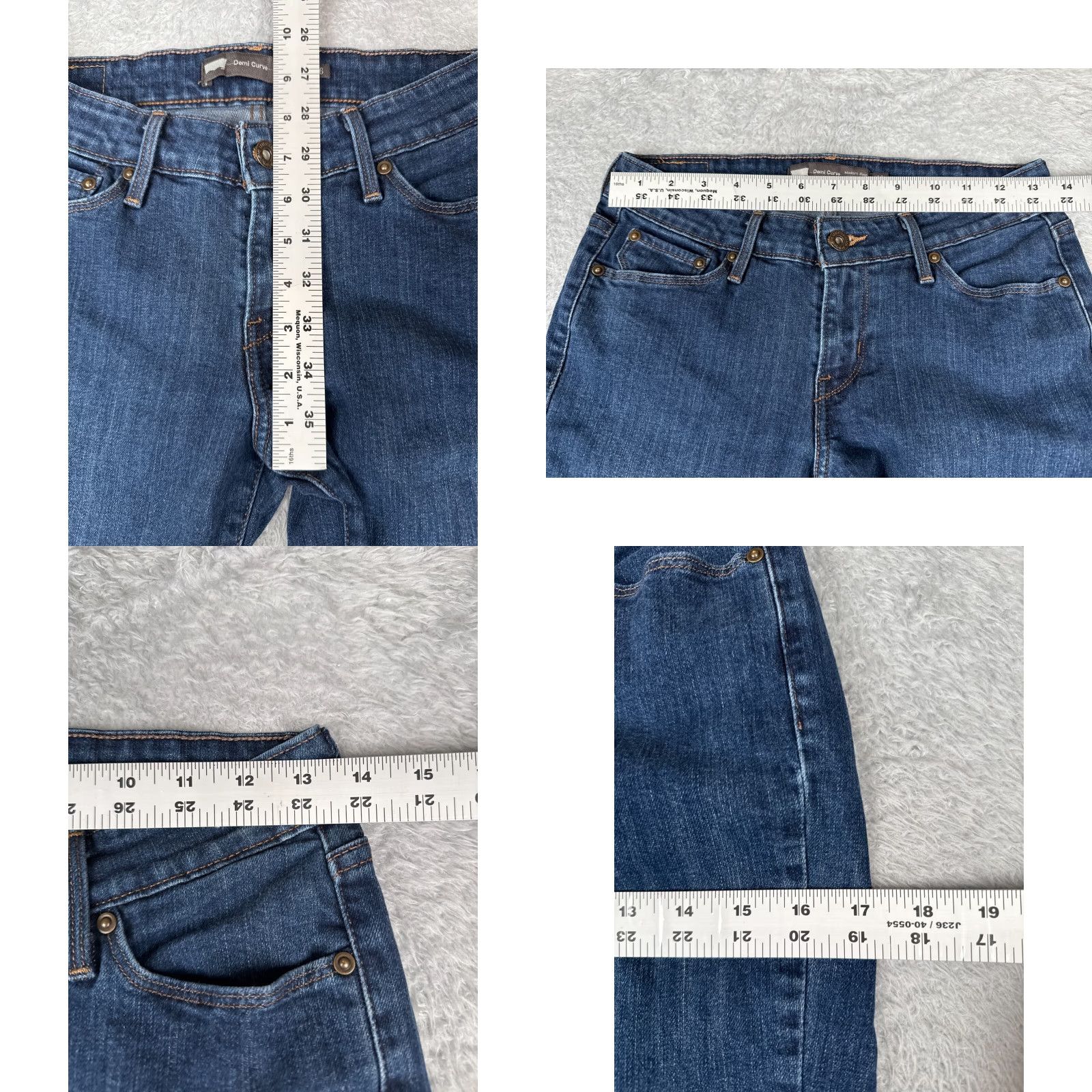 Levi's Levis Jeans Women 26 Blue Denim Cotton 26x29 Demi Curve Modern Rise Straight Leg Size 26" / US 2 / IT 38 - 9 Thumbnail