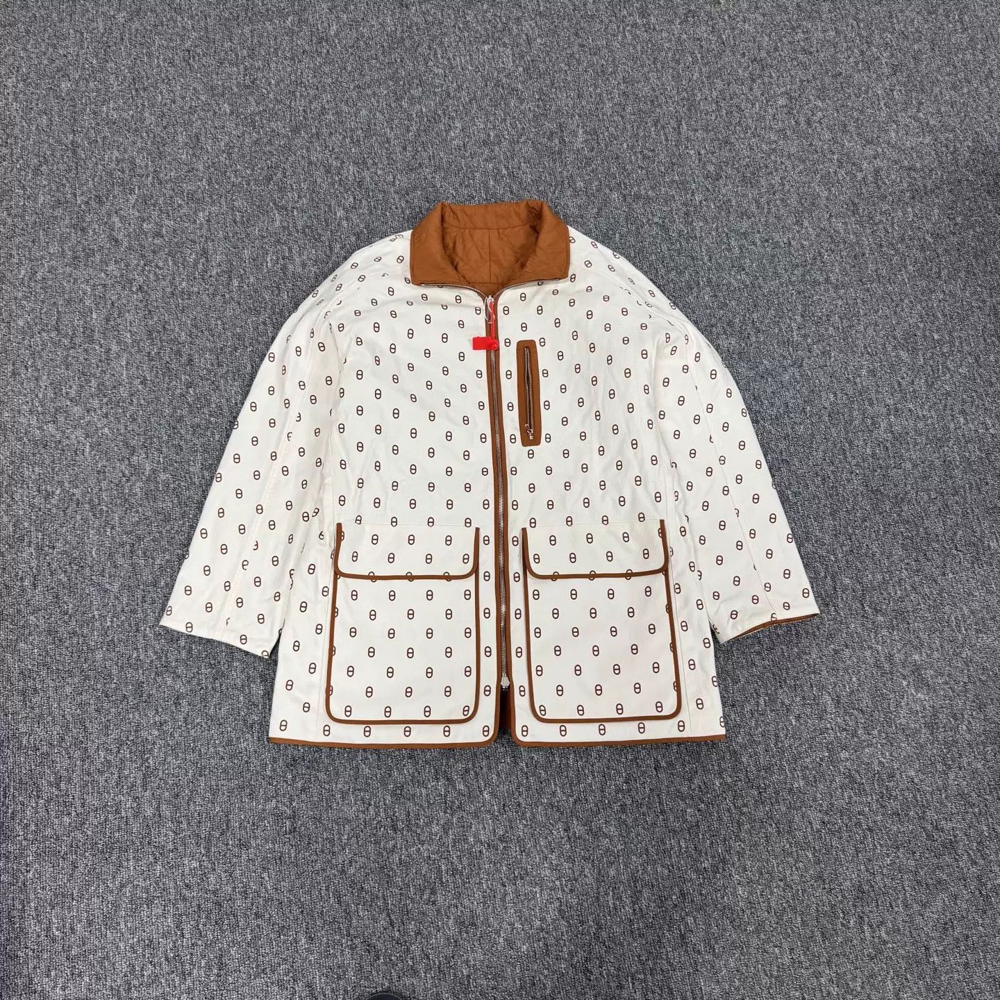 Hermes Women's Hermes Reversible Pig Nose & Orange Quilted Jacket Size S / US 4 / IT 40 - 2 Thumbnail