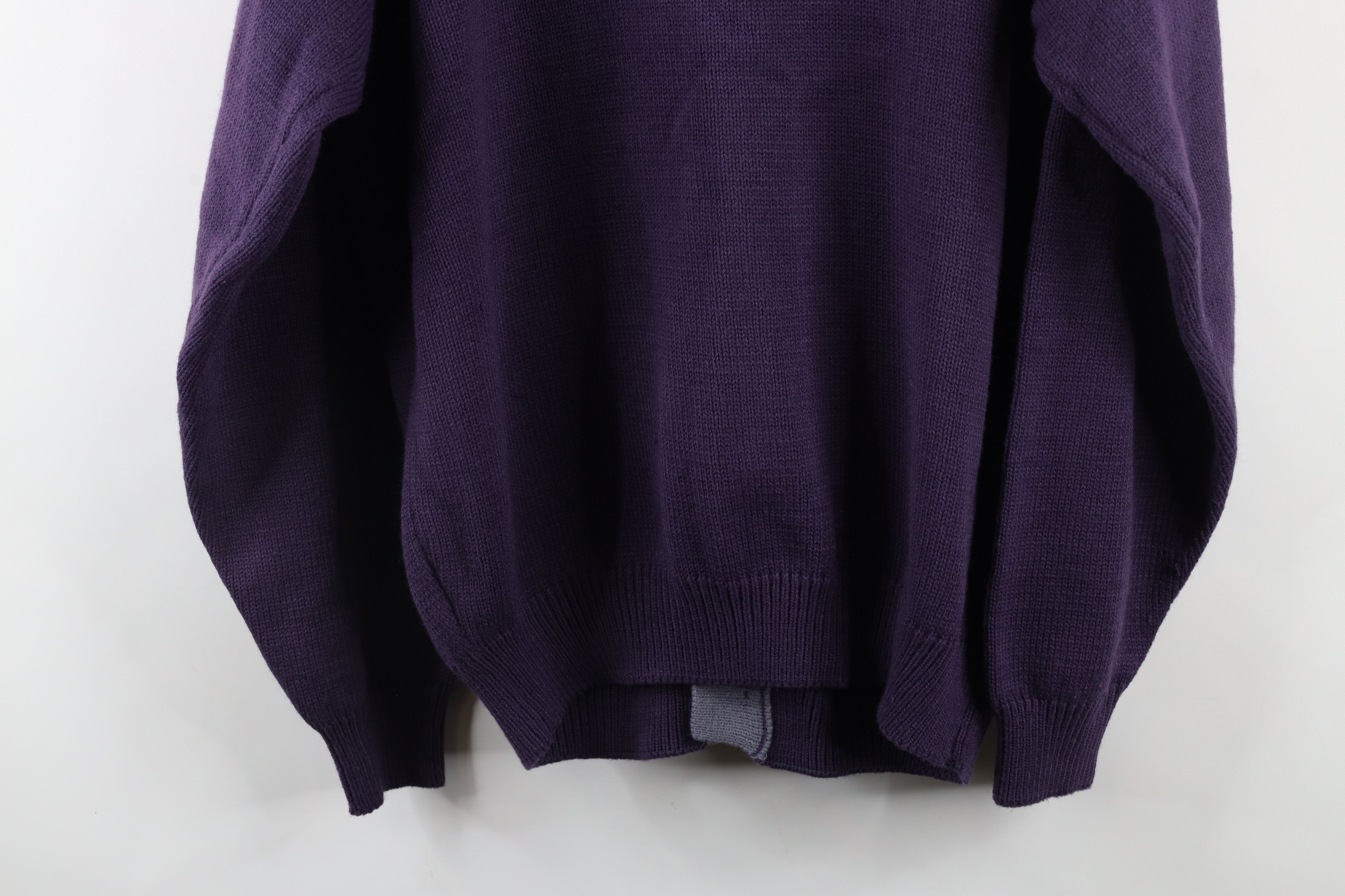 Vintage Vintage 90s Streetwear Ribbed Knit Cardigan Sweater Purple Size US L / EU 52-54 / 3 - 9 Thumbnail