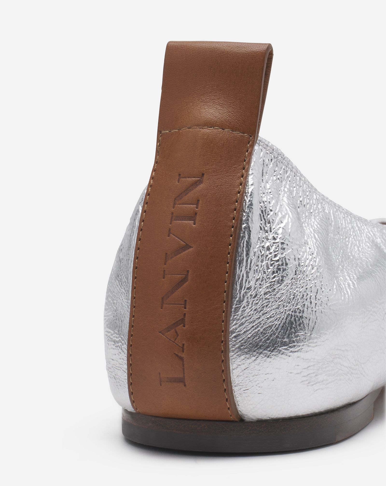 Lanvin o1s22i1n1024 Laminate Ballet Flats in Silver Size US 11 / IT 41 - 6 Thumbnail