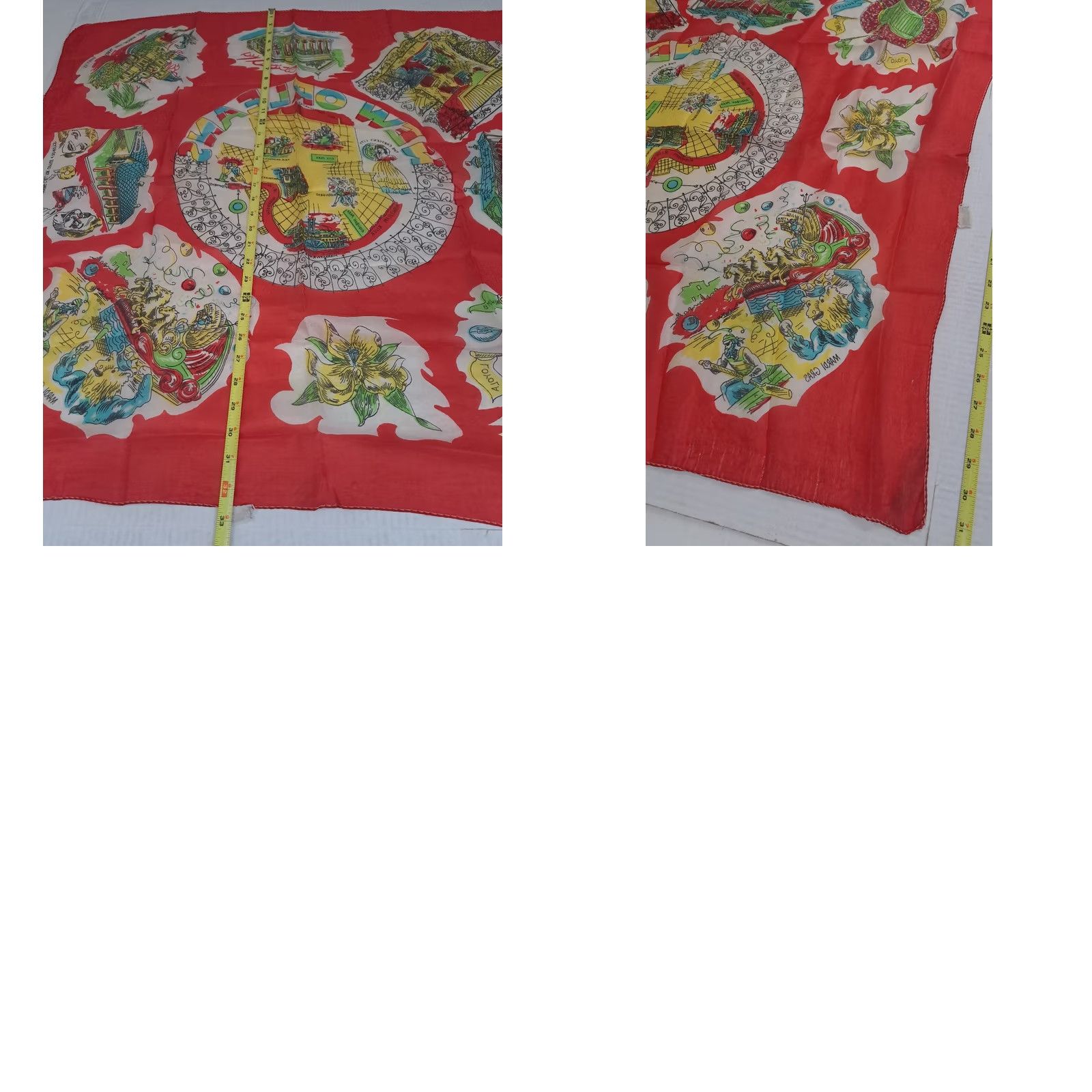 Vintage Vintage New Orleans Mardi Gras Scarf Wrap - Crescent City Pure Silk Size ONE SIZE - 8 Thumbnail