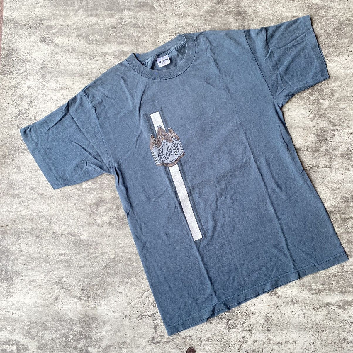 image of Band Tees Vintage Korn 1995 40Oz Bottles T-Shirt in Navy, Men's (Size Large)