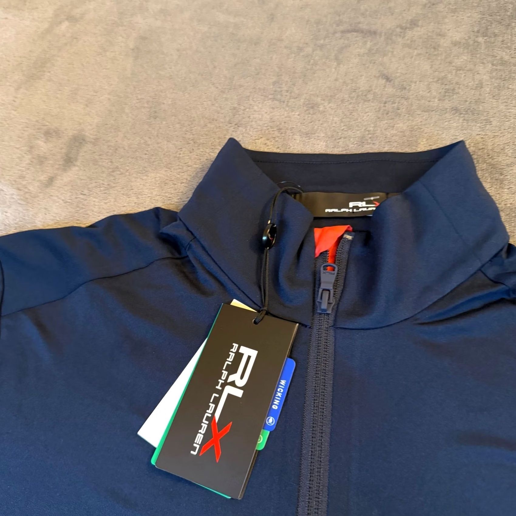 RLX Ralph Lauren RLX Ralph Lauren Golf 1/4 Zip Pullover Shirt Navy Red Wicking Mens Small NWT Size US S / EU 44-46 / 1 - 2 Thumbnail