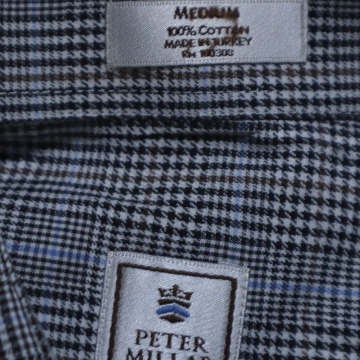 Peter Millar Peter Millar Houndstooth Button Down Oxford Shirt Gray Men's M Size US M / EU 48-50 / 2 - 5 Thumbnail