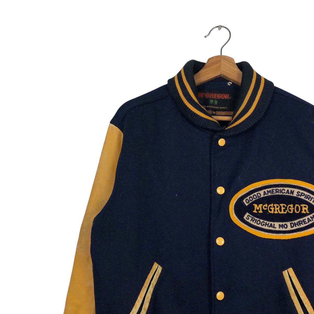 Japanese Brand × Vintage 📌Vintage Leather Varsity Jacket Mc Gregor Big Logo Size US M / EU 48-50 / 2 - 8 Thumbnail