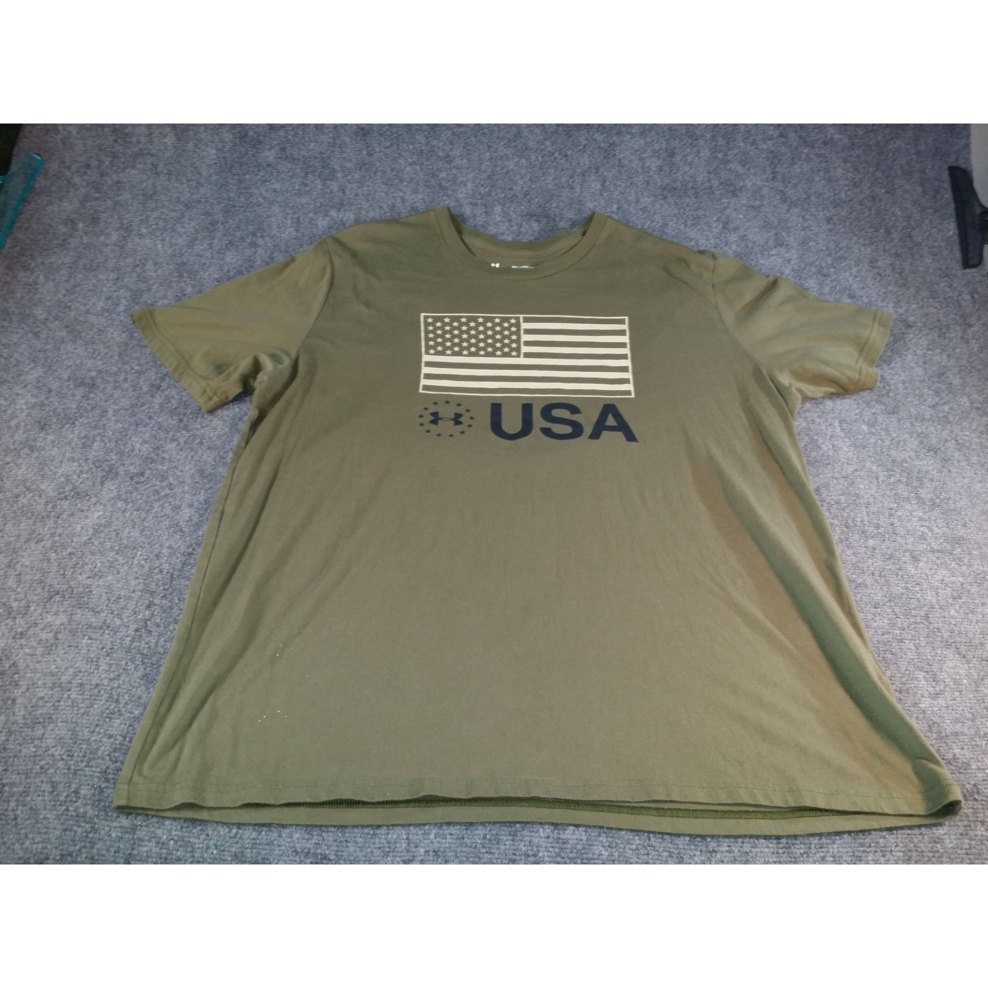 Under Armour Under Armour Tshirt Men Sz XXL Army Green USA Flag Graphic P Size US XXL / EU 58 / 5 - 1 Thumbnail