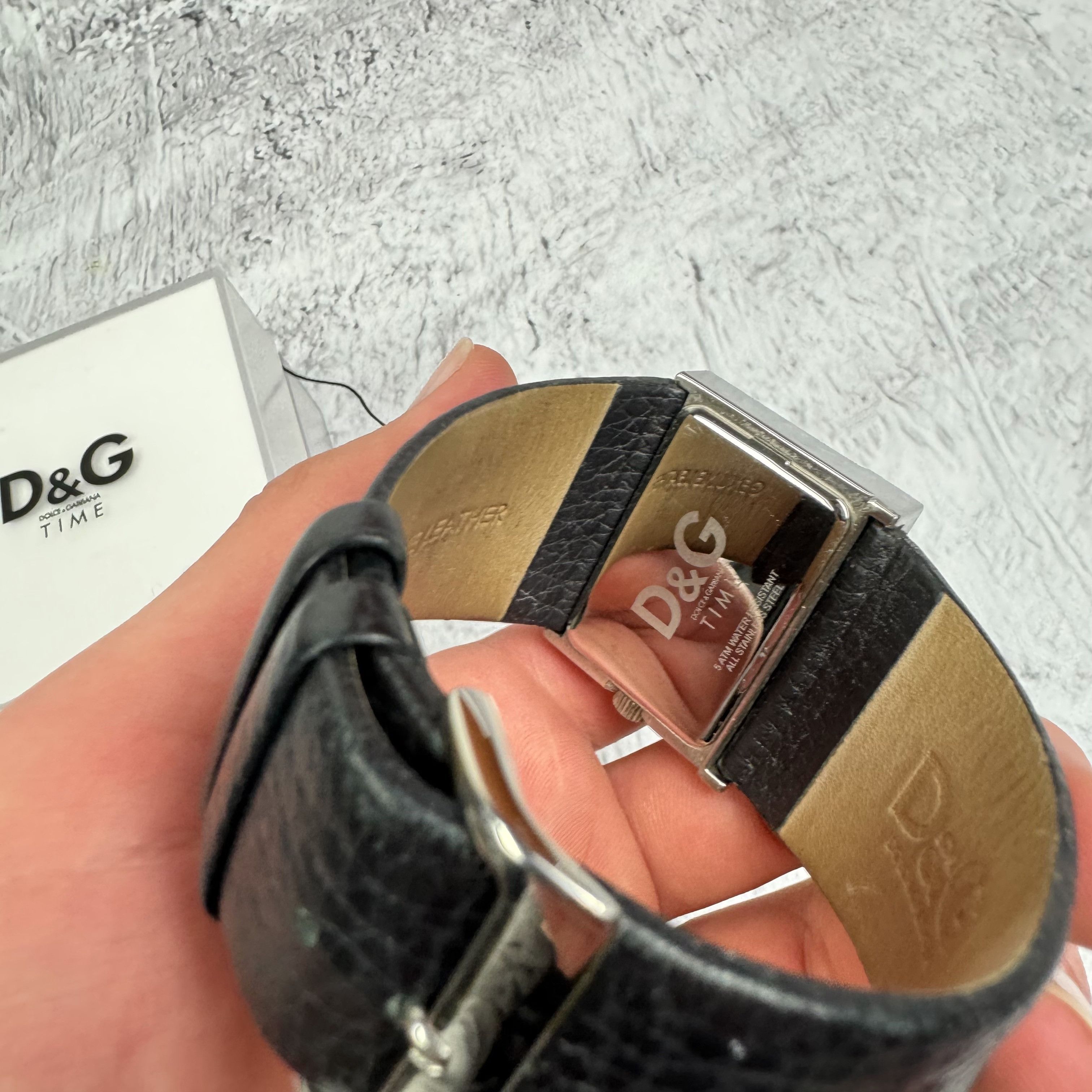 Dolce & Gabbana D&G Black Leather Water Resistance Barcode Wrist Watch Size ONE SIZE - 6 Thumbnail