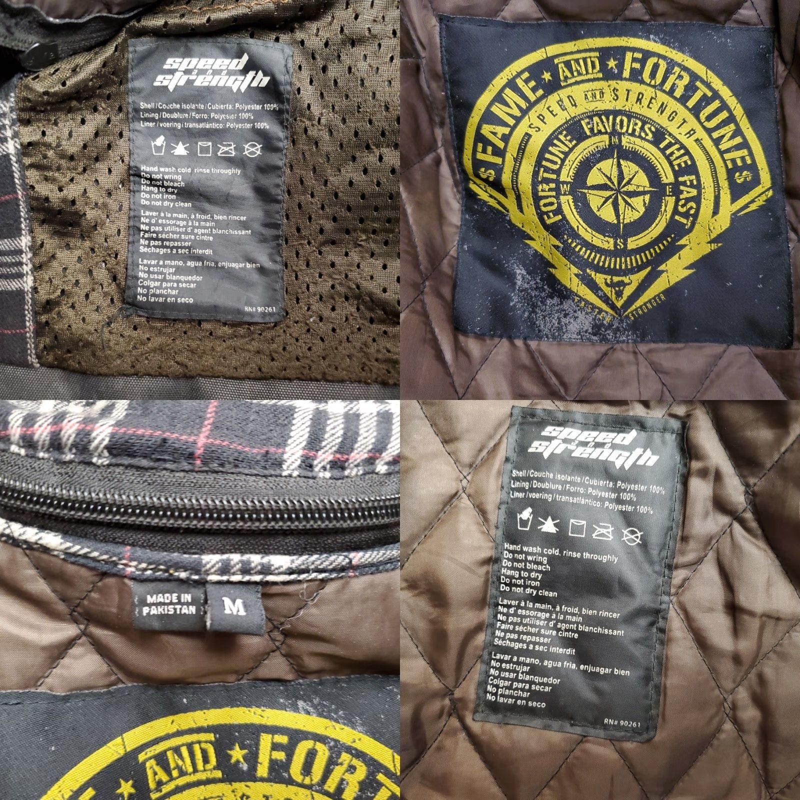 Speedo Speed Strength Jacket Mens Medium Quilted Padded Moto Fame Fortune Distressed Size US M / EU 48-50 / 2 - 8 Thumbnail