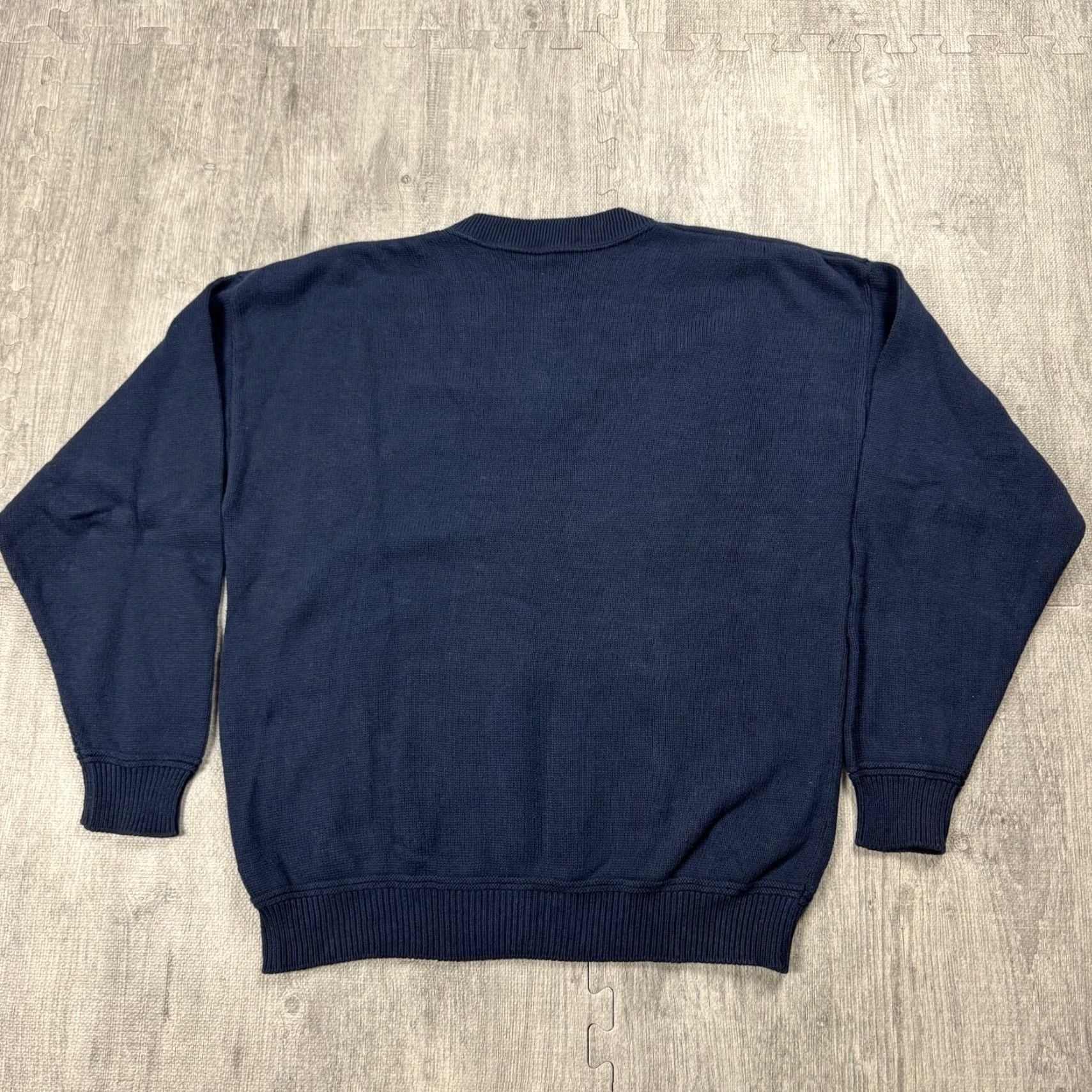 Vintage VINTAGE McBRIAR Football Coach Sweater - V-Neck Knit Cotton Pullover, Blue, Mens Large, 80s Size US L / EU 52-54 / 3 - 5 Thumbnail