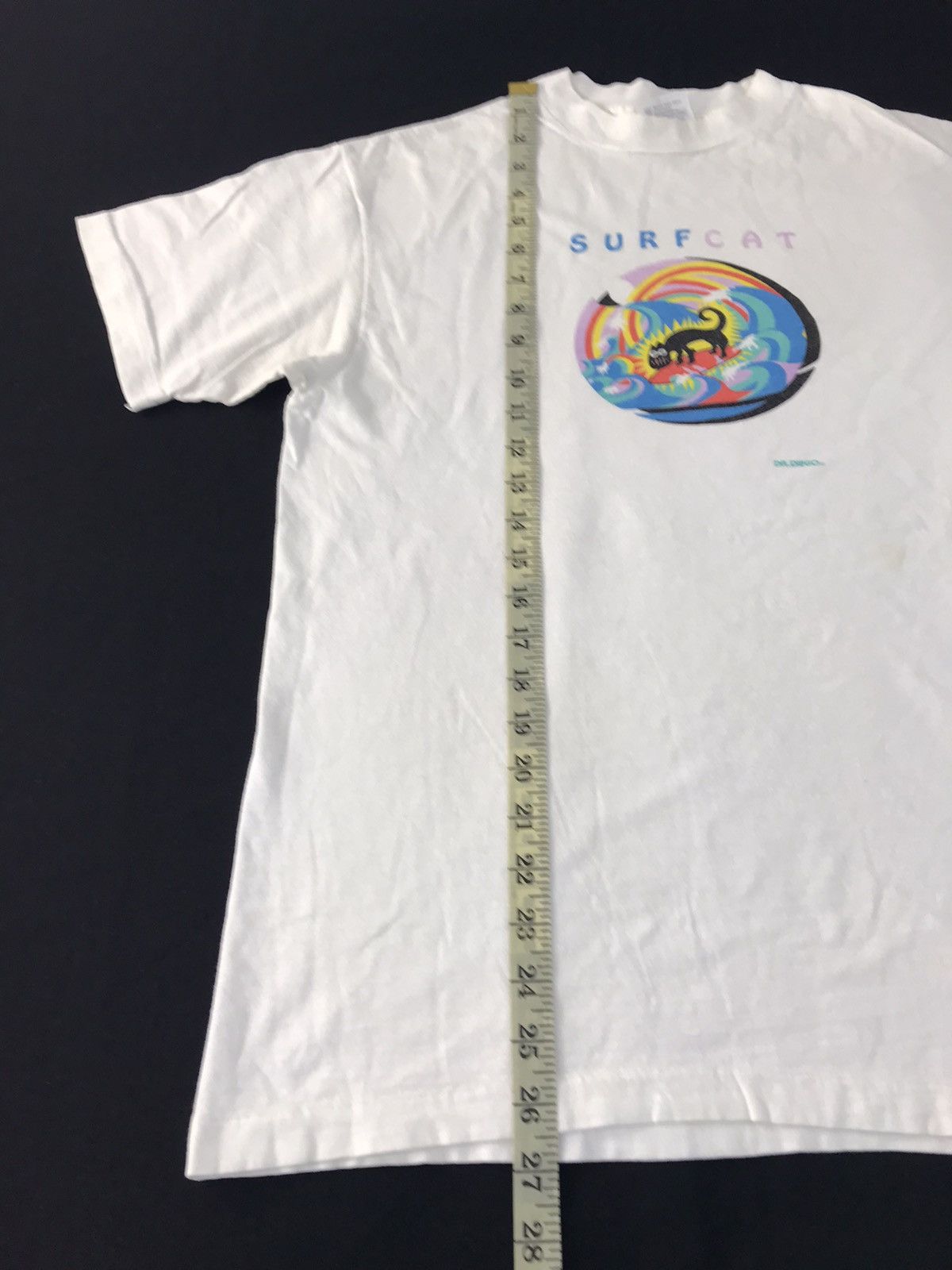 Vintage 80s Surf Cat Hawaii Nicholas Black Dr Diego Line Tee Size US M / EU 48-50 / 2 - 10 Thumbnail