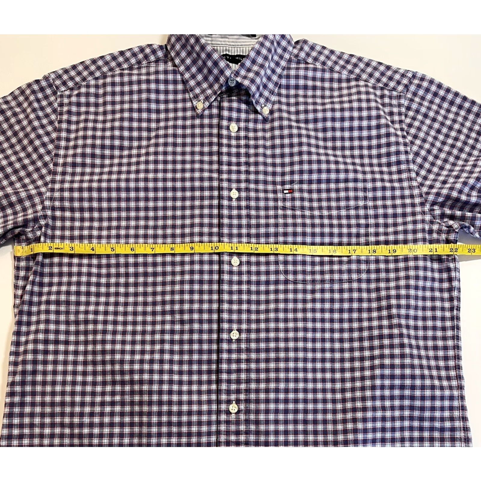 Tommy Hilfiger Tommy Hilfiger Shirt Mens Short Sleeve Button-Up Knit 100% Cotton Multicolor Check Casual Dad M Mens Size US M / EU 48-50 / 2 - 5 Thumbnail