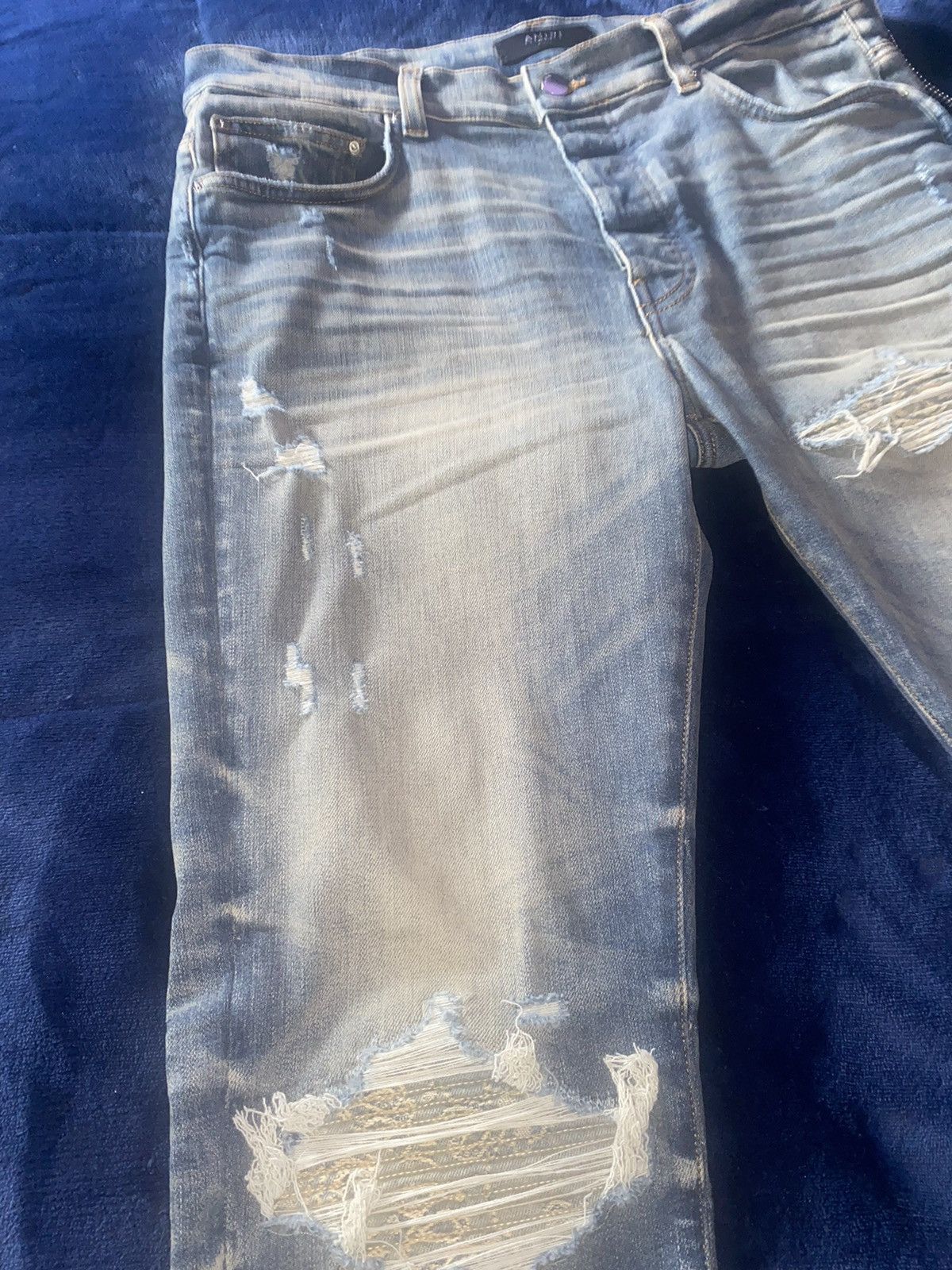 Amiri BANDANA JACQUARD MX1 JEAN Vintage Indigo Size US 34 / EU 50 - 3 Thumbnail