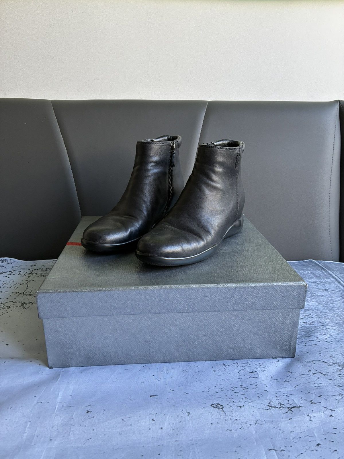 Vintage Prada Leather Ankle Boots