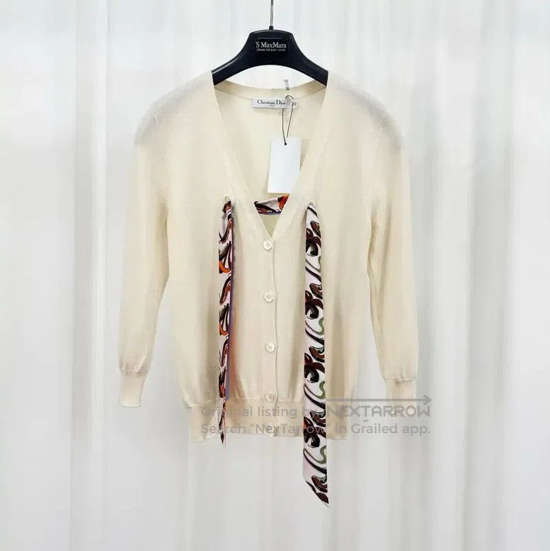 Dior Dior Cream Wool Long Sleeve Cardigan . Size M / US 6-8 / IT 42-44 - 1 Thumbnail