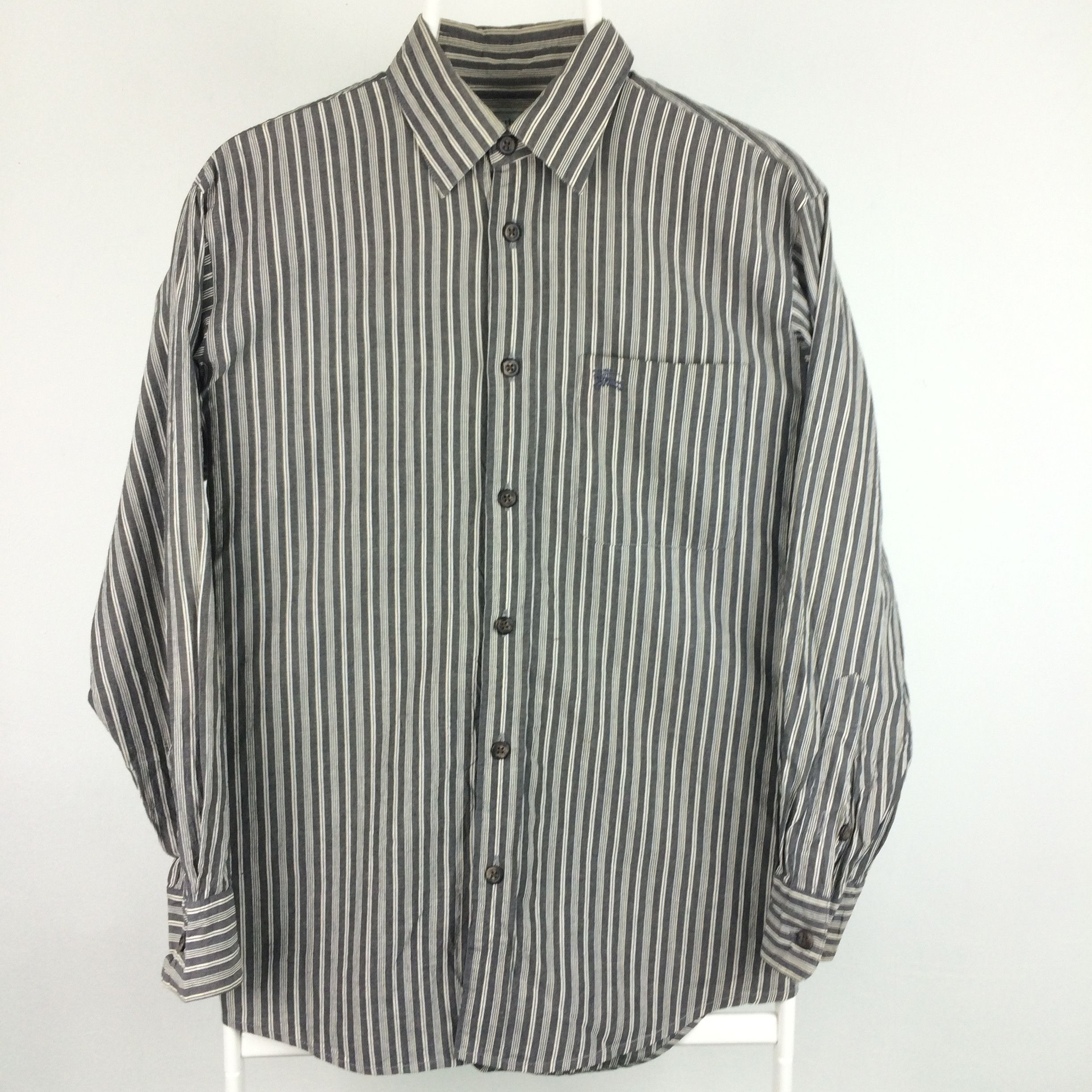 Burberry × Vintage I11 BURBERRYS VINTAGE STRIPED PREMIUM CASUAL SHIRT Size US L / EU 52-54 / 3 - 1 Thumbnail