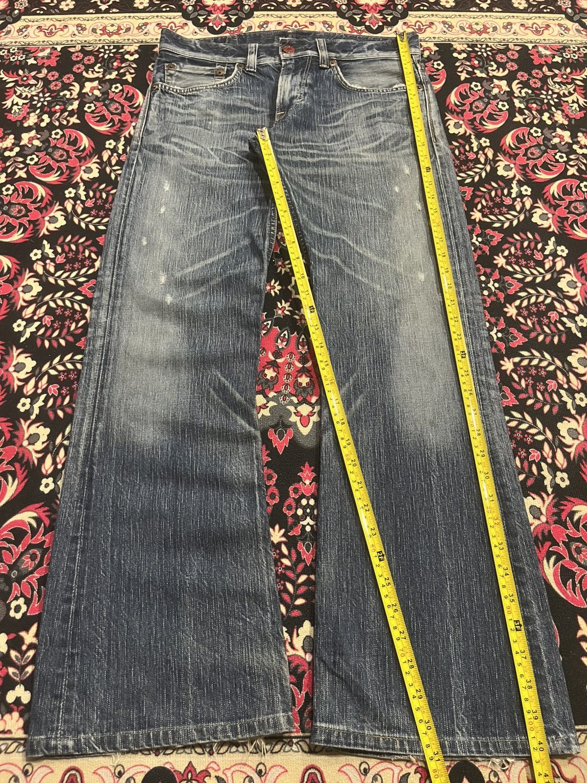 Tornado Mart ⚡️Flare⚡️Vintage Edwin Blue Trip Whiskering Blue Washed Jeans Size US 30 / EU 46 - 12 Thumbnail