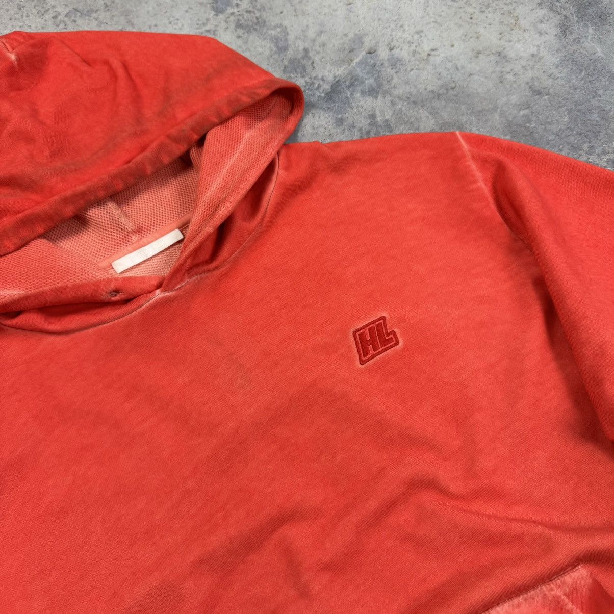 Helmut Lang HELMUT LANG FADED RED OVERSIZED EMBROIDERED LOGO HOODIE Sz M Size US M / EU 48-50 / 2 - 5 Thumbnail
