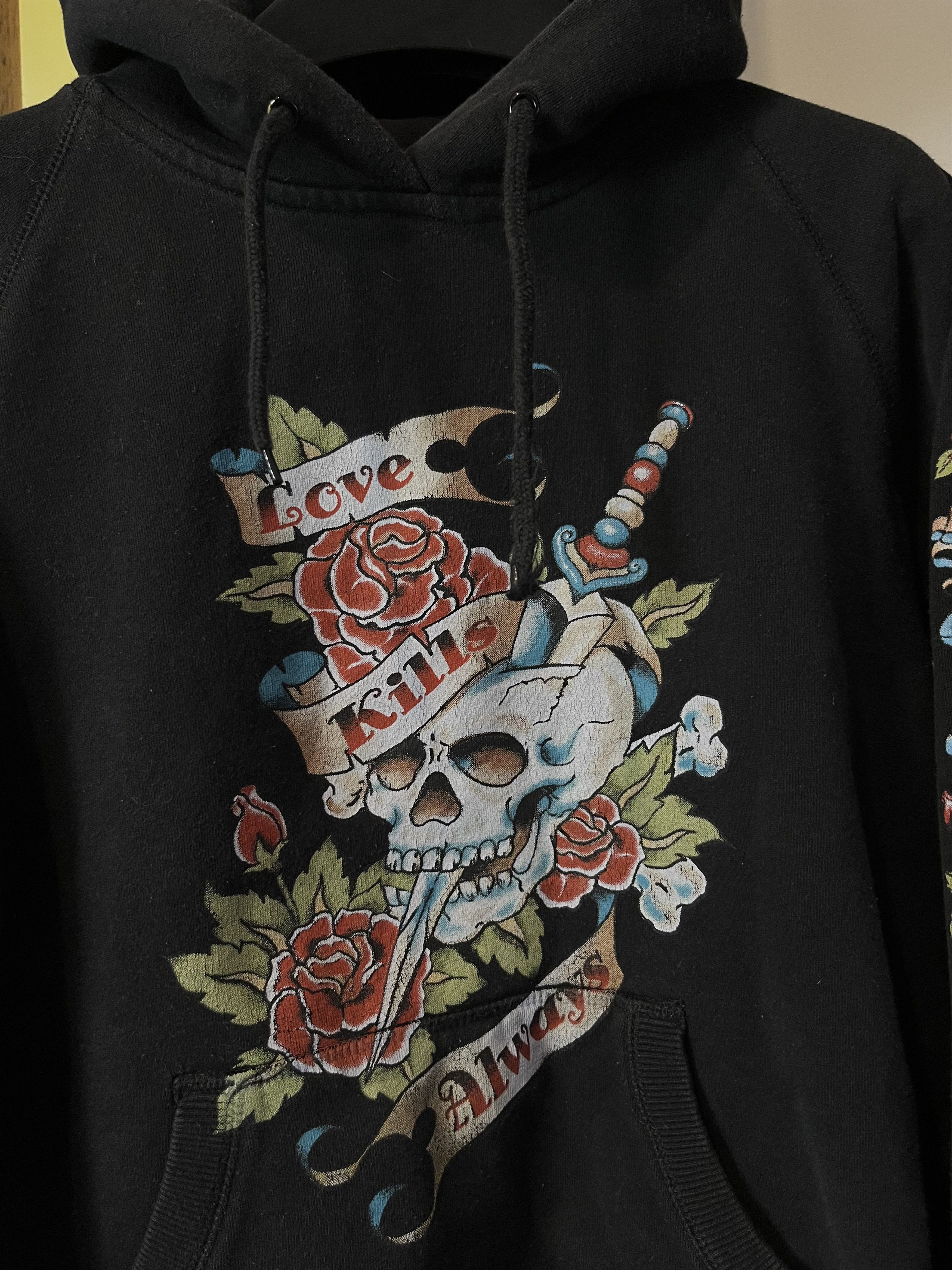 Christian Audigier × Ed Hardy × Vintage Vintage Ed Hardy Style Skull Rose Tattoo Hoodie Drip Size US S / EU 44-46 / 1 - 3 Thumbnail