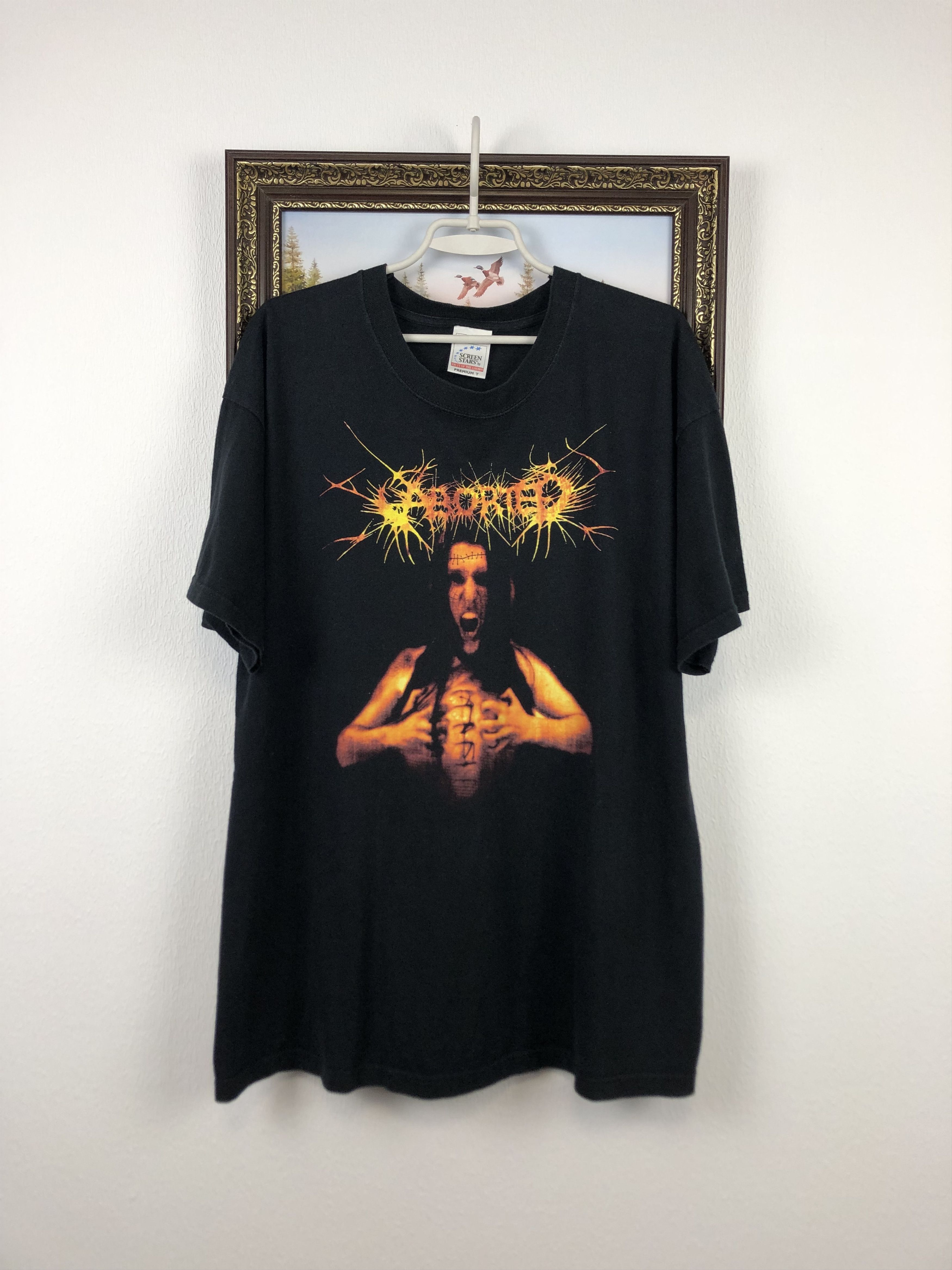 image of Band Tees Vintage Aborted Mankind Created To Kill Metal Shirt Tee Band in Black, Men's (Size XL)